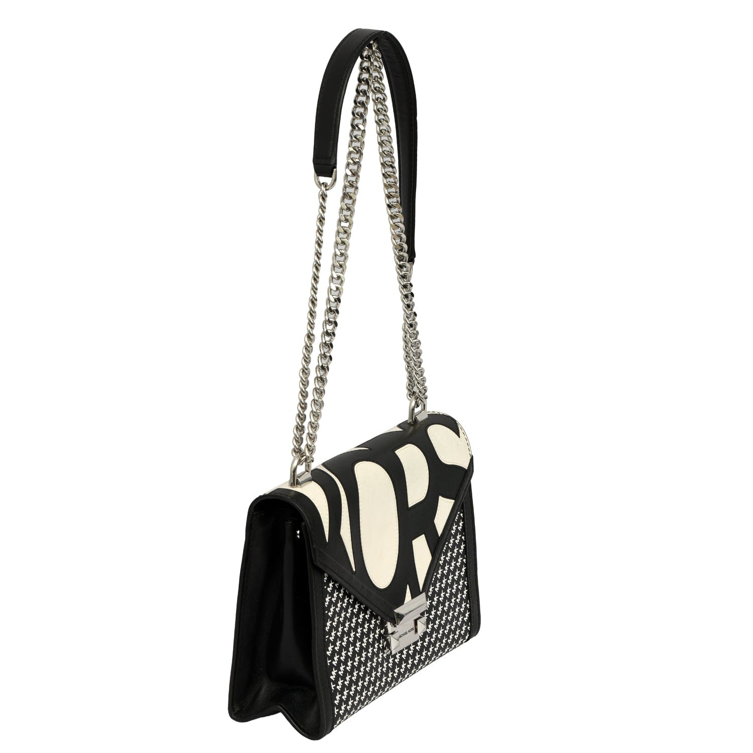 MICHAEL KORS WHITNEY GRAPHIC LOGO CONVERTIBLE SHOULDER BAG