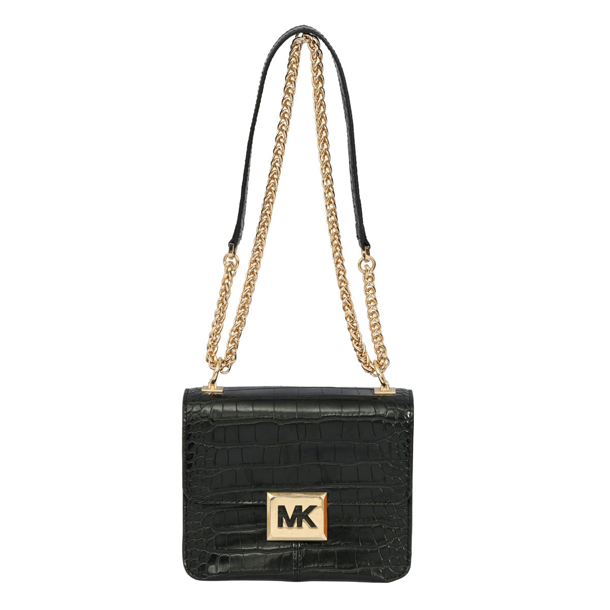 MICHAEL KORS SONIA CROC - EMBOSSED FAUX LEATHER SHOULDER BAG