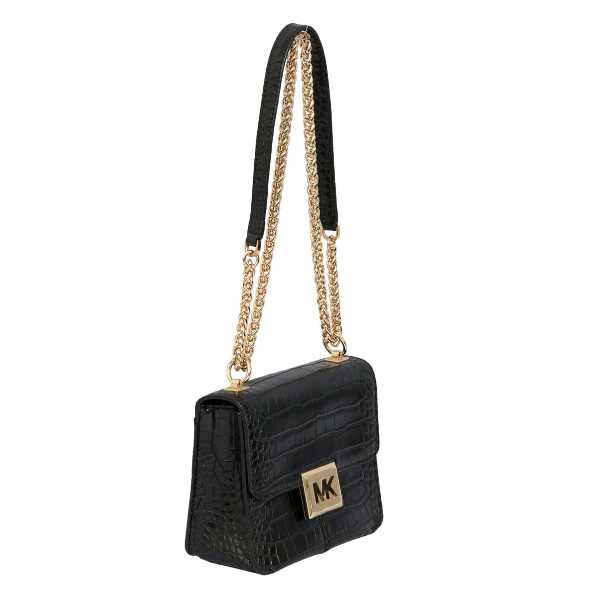 MICHAEL KORS SONIA CROC - EMBOSSED FAUX LEATHER SHOULDER BAG