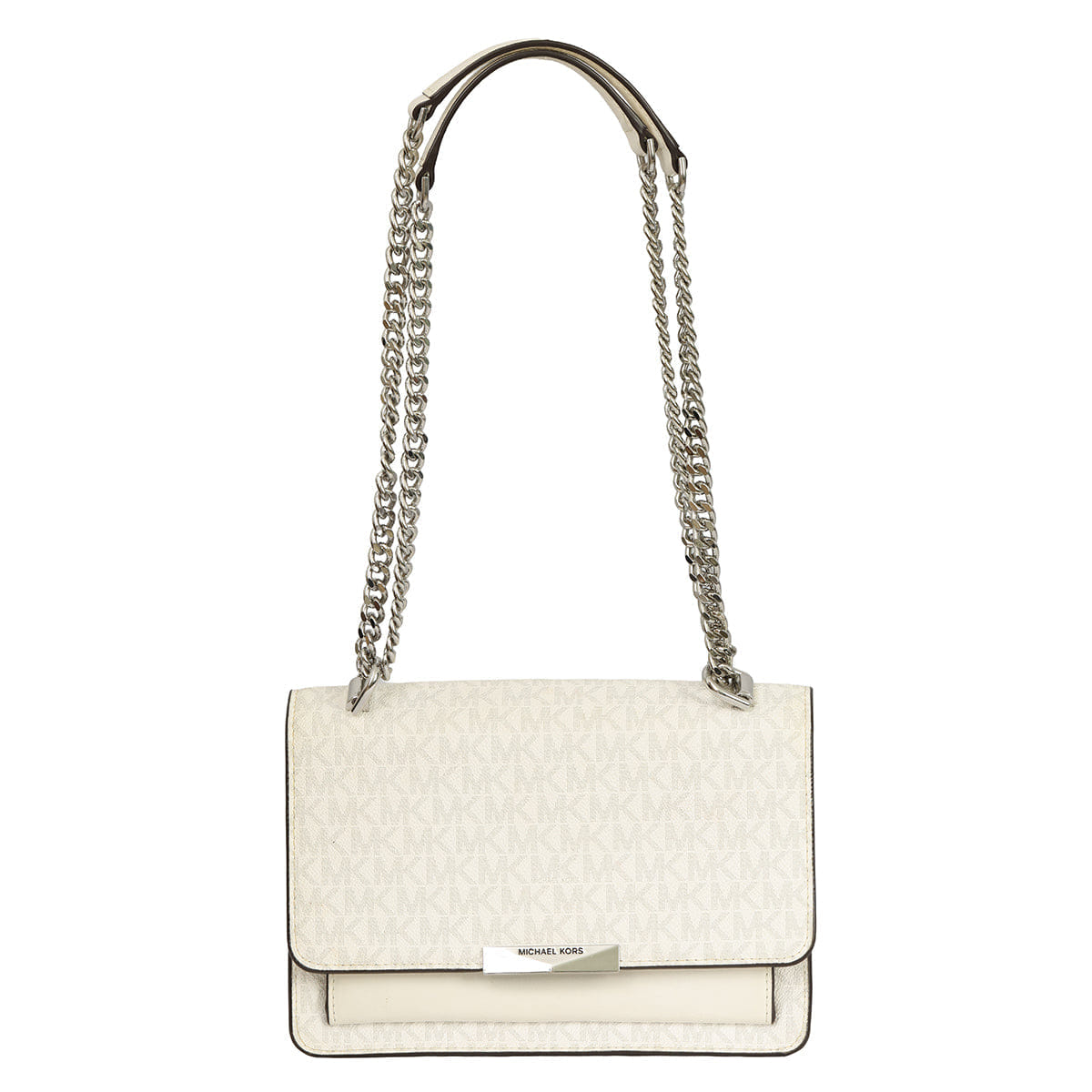 MICHAEL KORS JADE LOGO PRINT CANVAS SHOULDER BAG