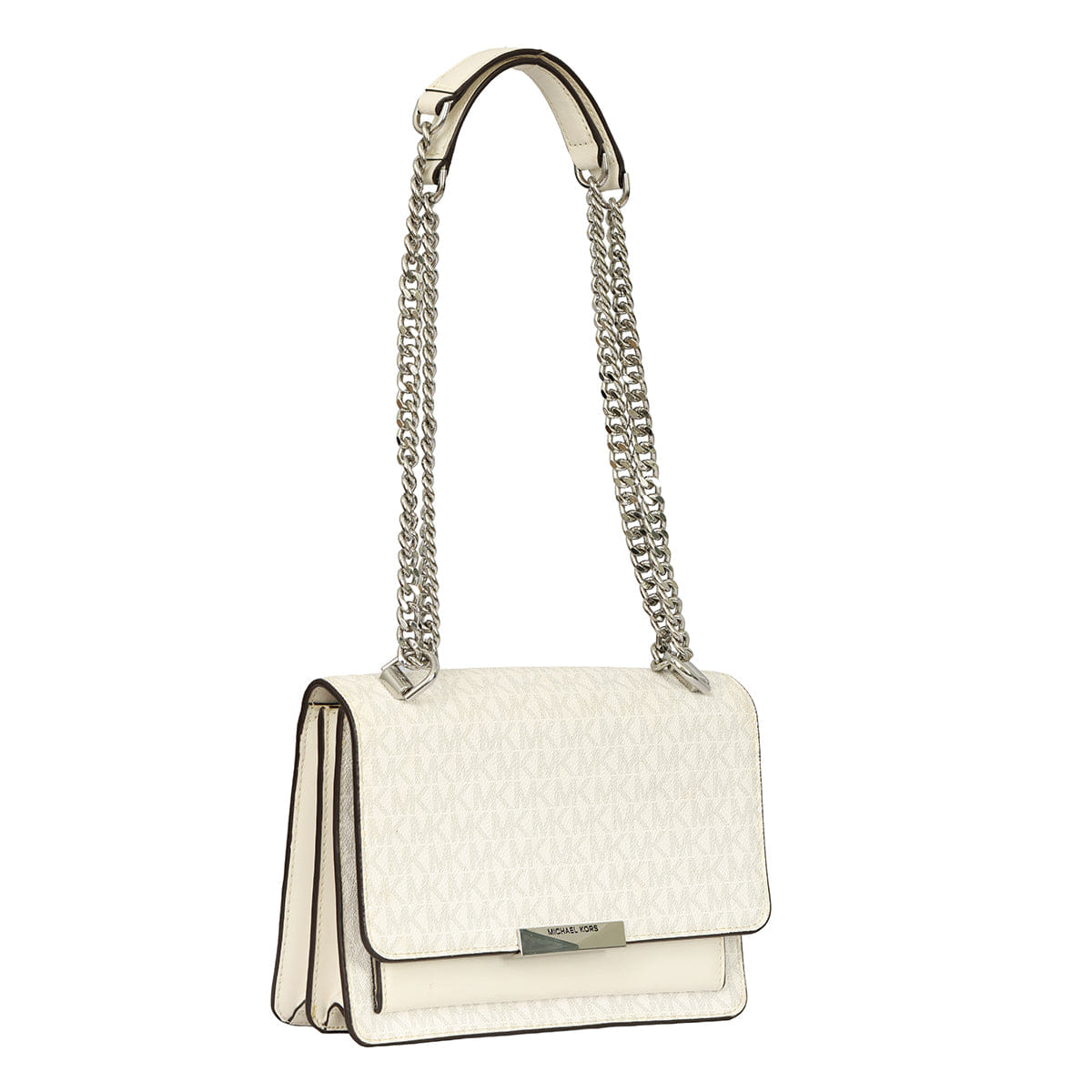 MICHAEL KORS JADE LOGO PRINT CANVAS SHOULDER BAG