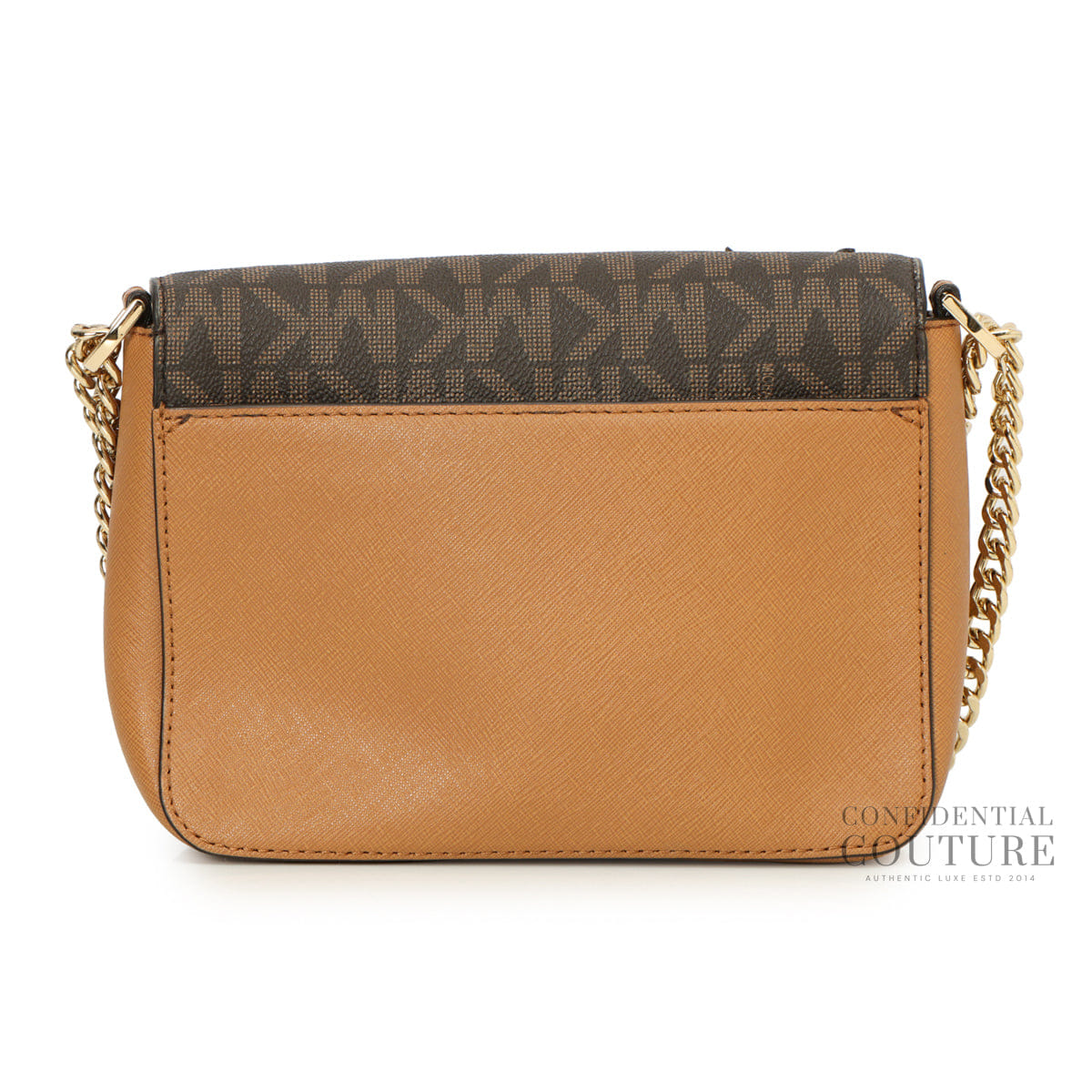 Michael Kors Brown Printed Leather Shoulder Bag