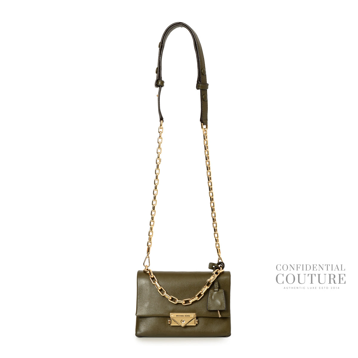 Michael Kors Olive Cece Leather Shoulder Bag
