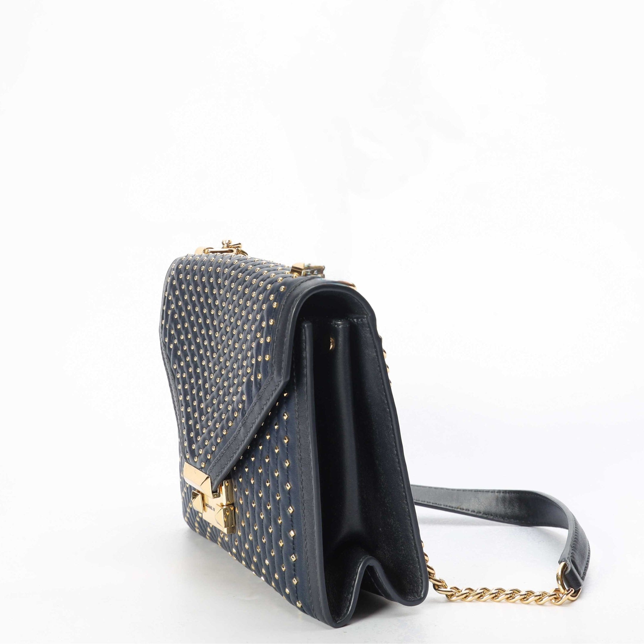 Michael Kors Whitney Navy Studs Shoulder Bag