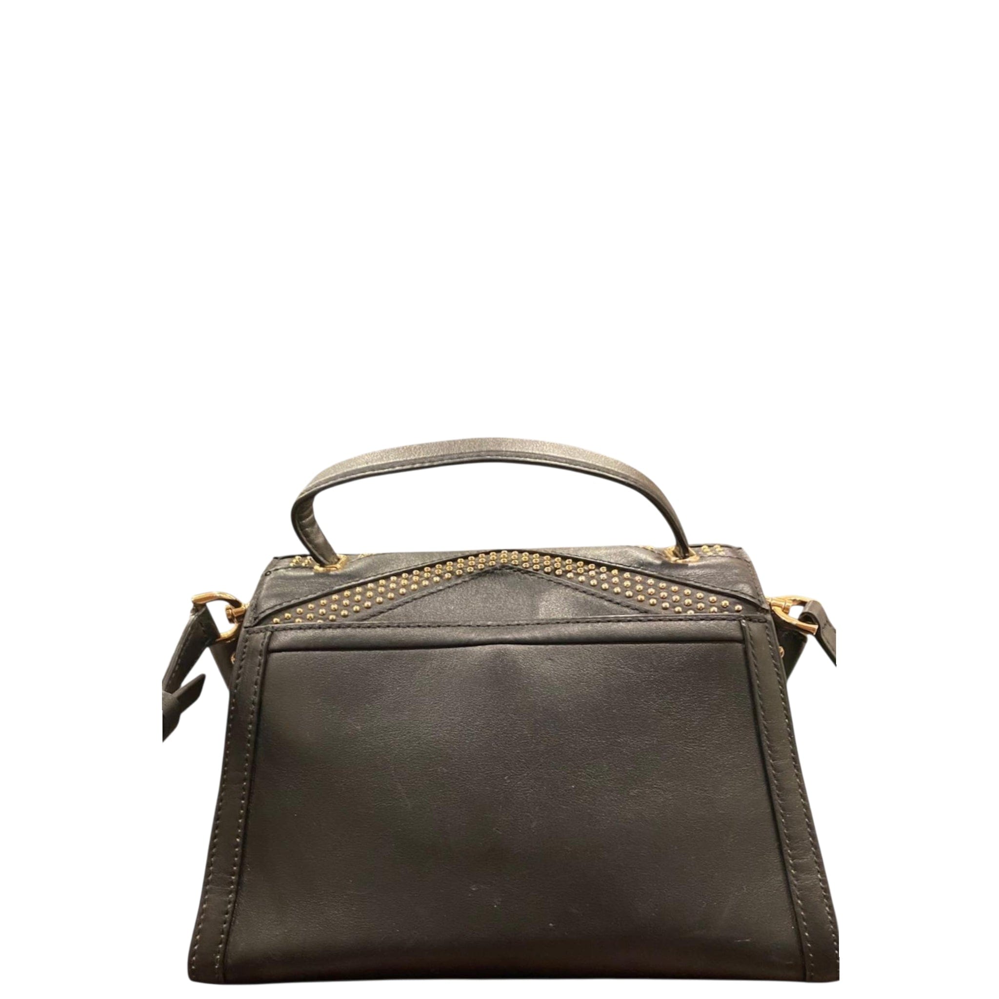 Michael Kors Whitney Studded Convertible Shoulder Bag Black Leather