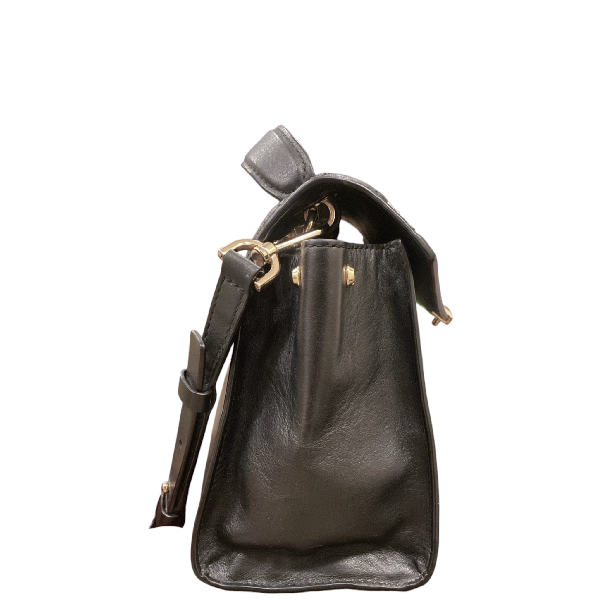 Michael Kors Whitney Studded Convertible Shoulder Bag Black Leather