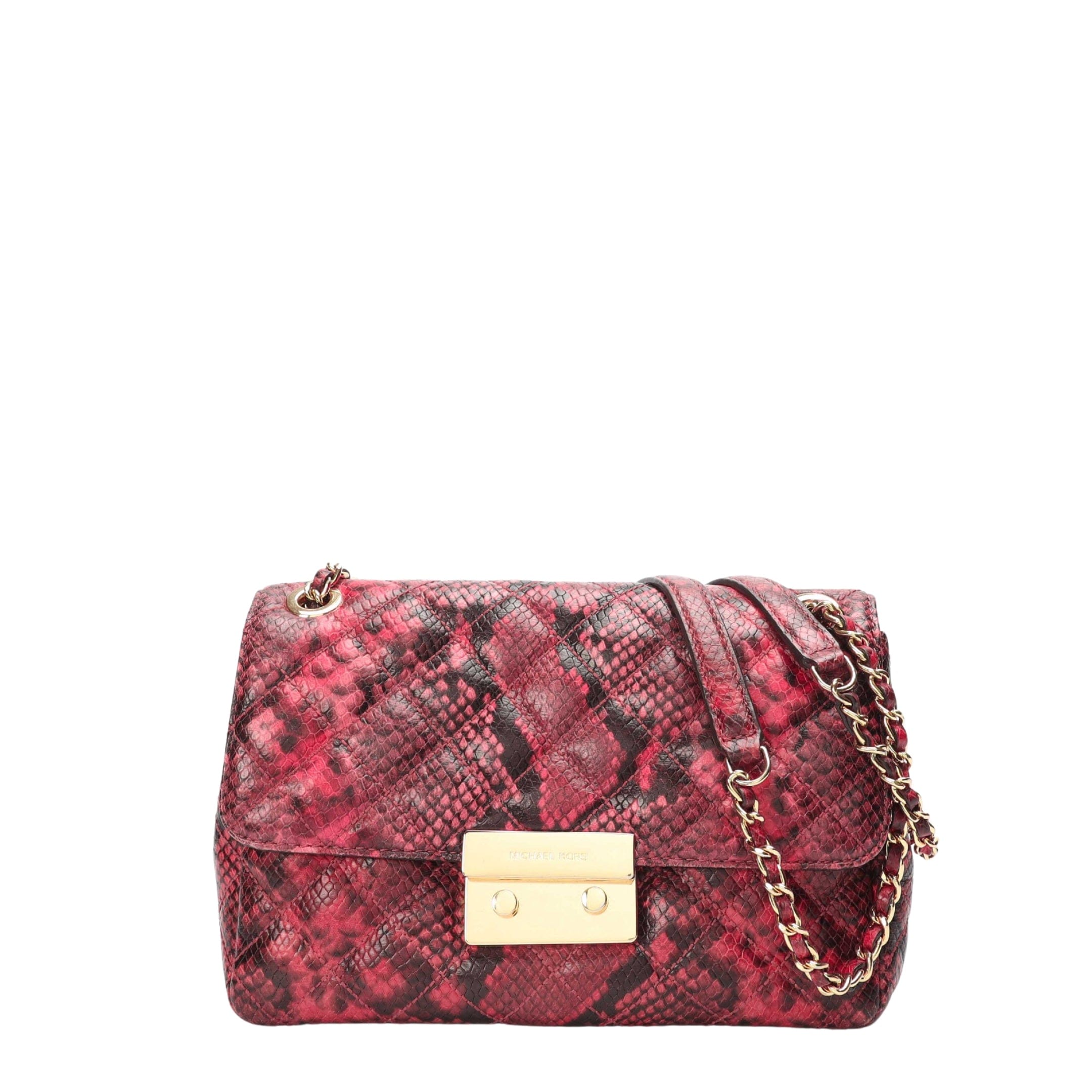 Michael Kors Sloan Quilted Snake Print Shoulder Bag