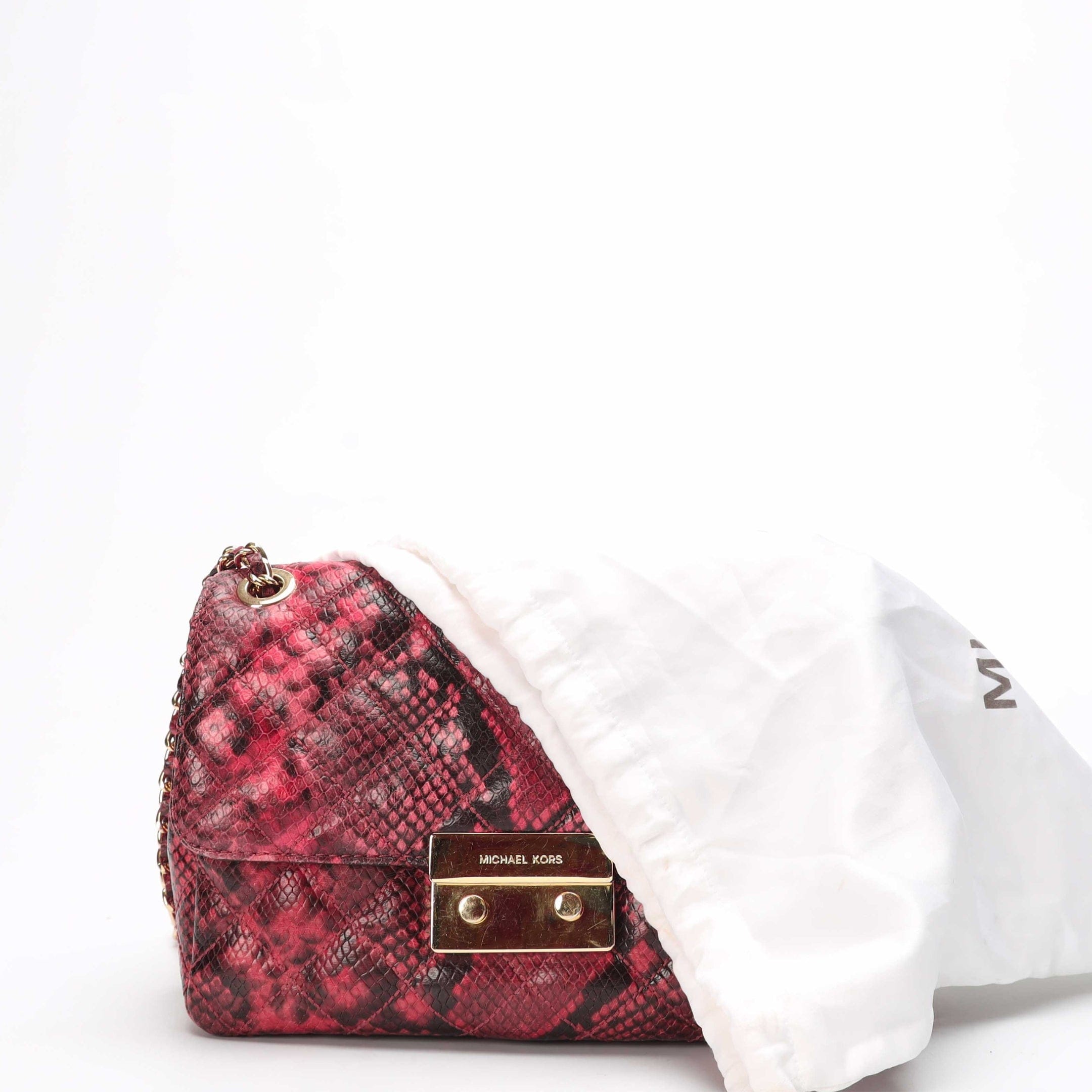 Michael Kors Sloan Quilted Snake Print Shoulder Bag