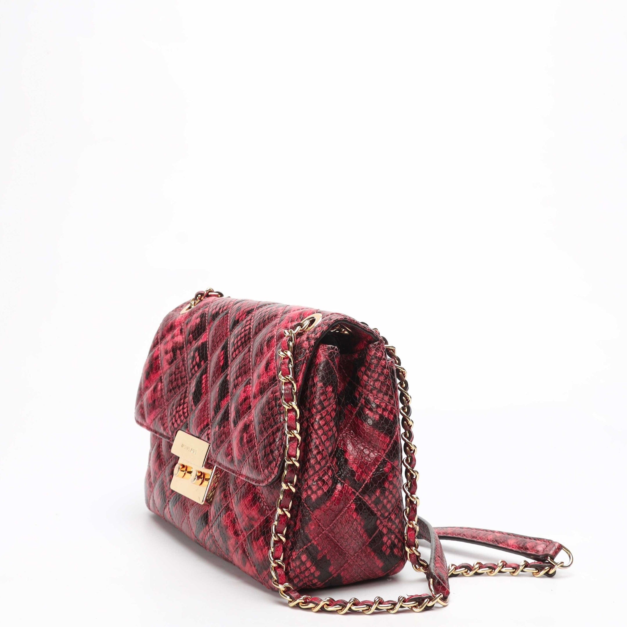 Michael Kors Sloan Quilted Snake Print Shoulder Bag
