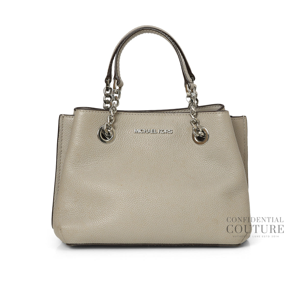 Michael Kors Teagan Large Pebbled Grey Leather Shoulder Bag