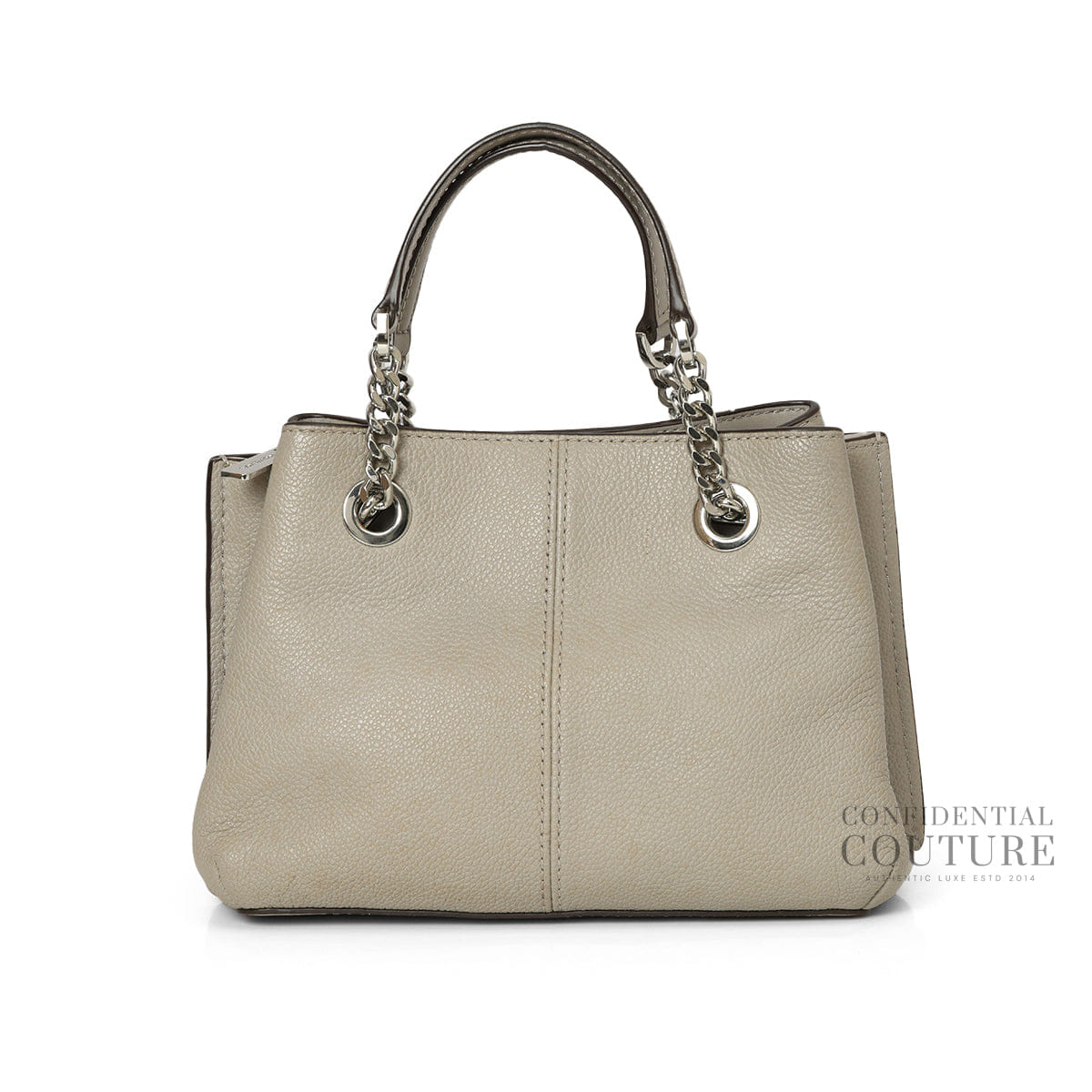 Michael Kors Teagan Large Pebbled Grey Leather Shoulder Bag