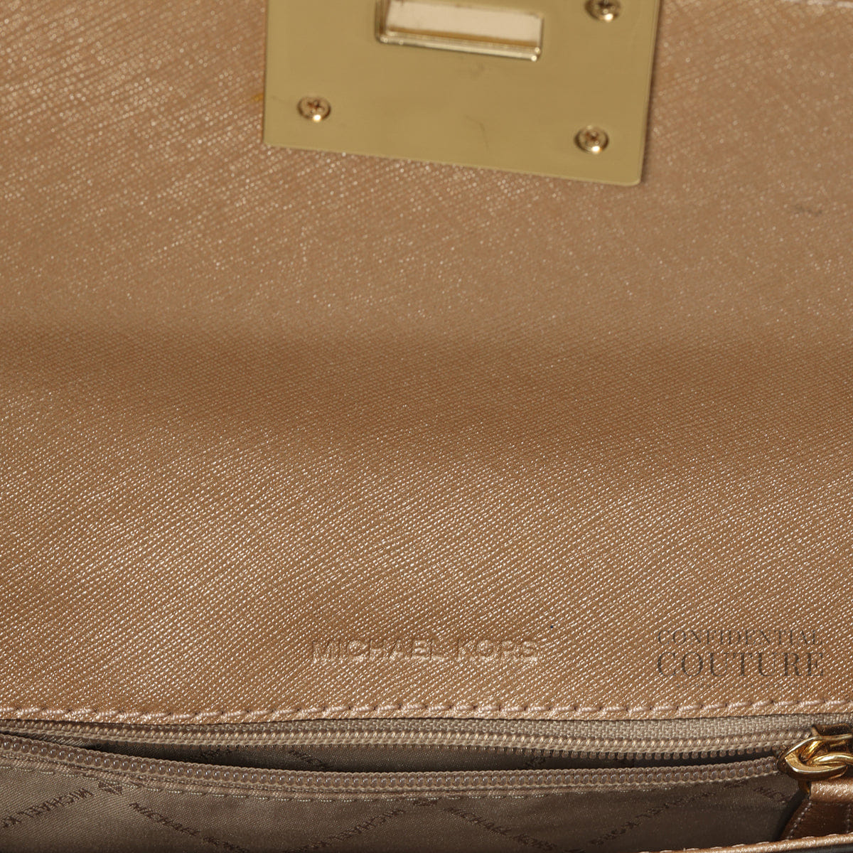 Michael Kors Addie Medium Gold Leather Convertible Shoulder Bag