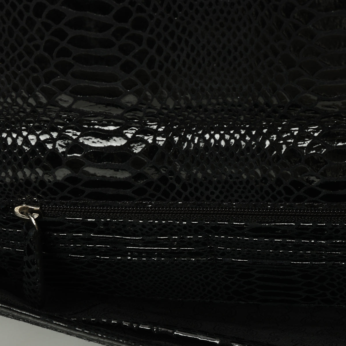 Michael Kors Black Python Embossed Patent Leather Shoulder Bag One Size
