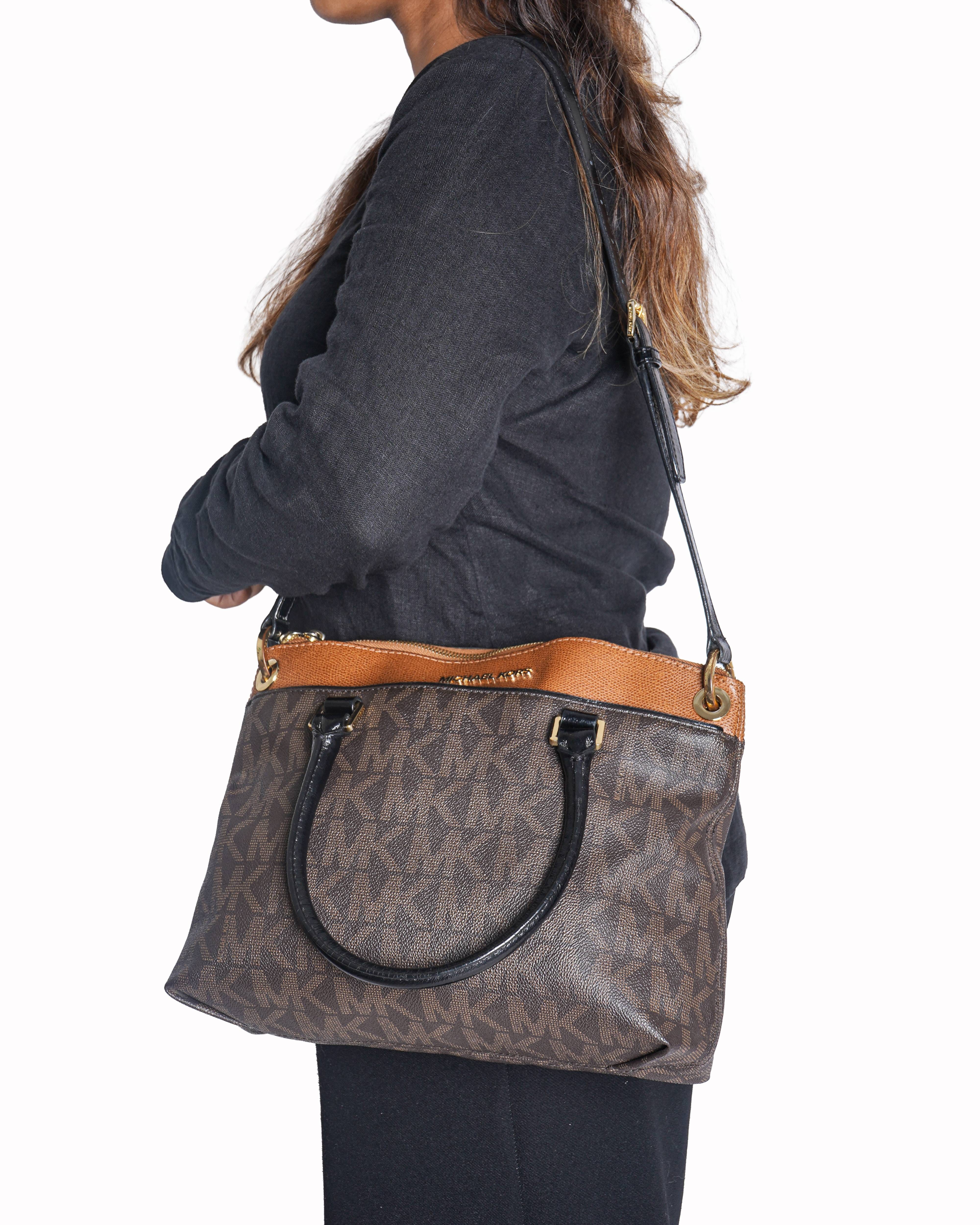 Michael Kors Aubrey Medium Satchel Brown