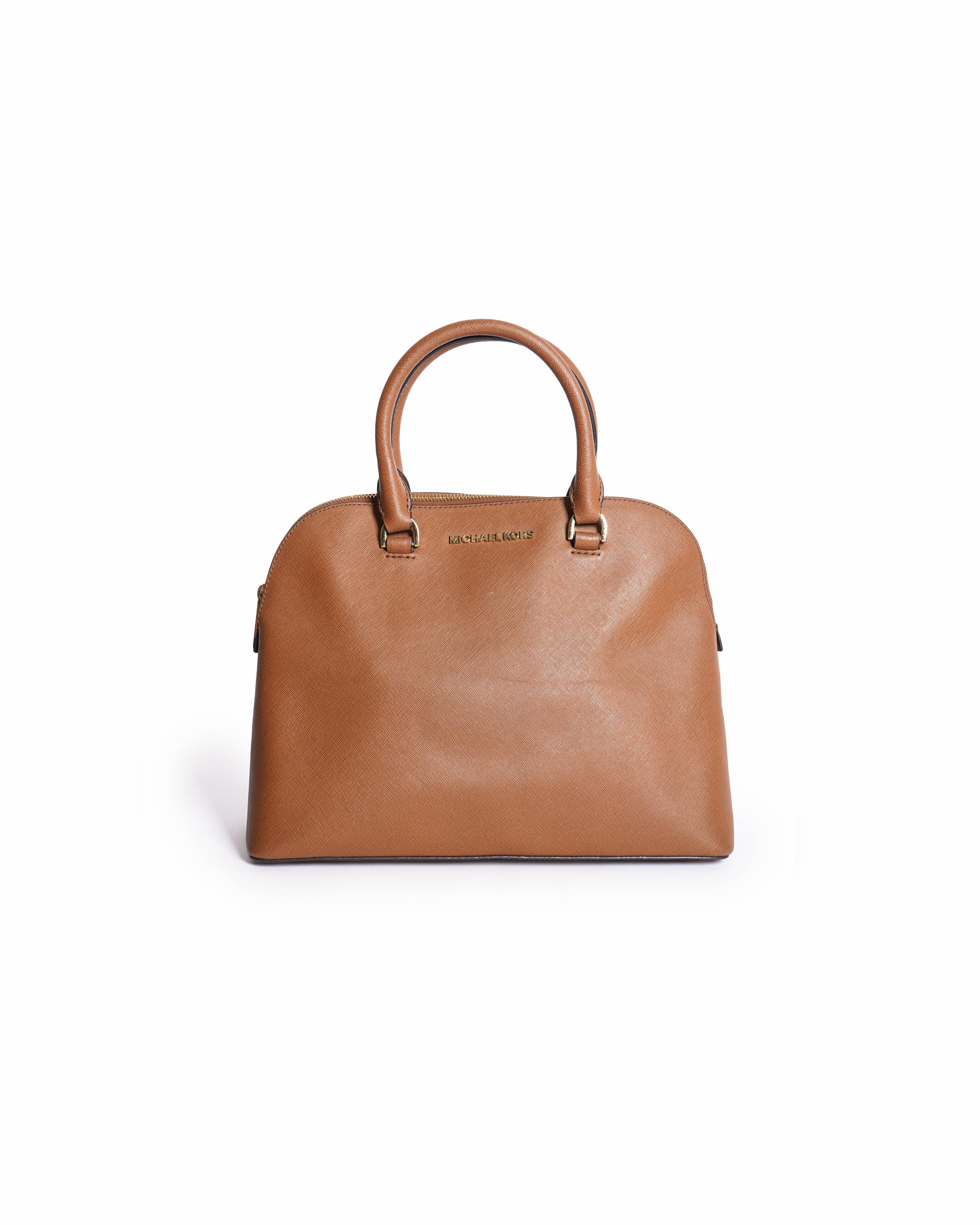 Michael Kors Saffiano Leather Shoulder Bag In Brown
