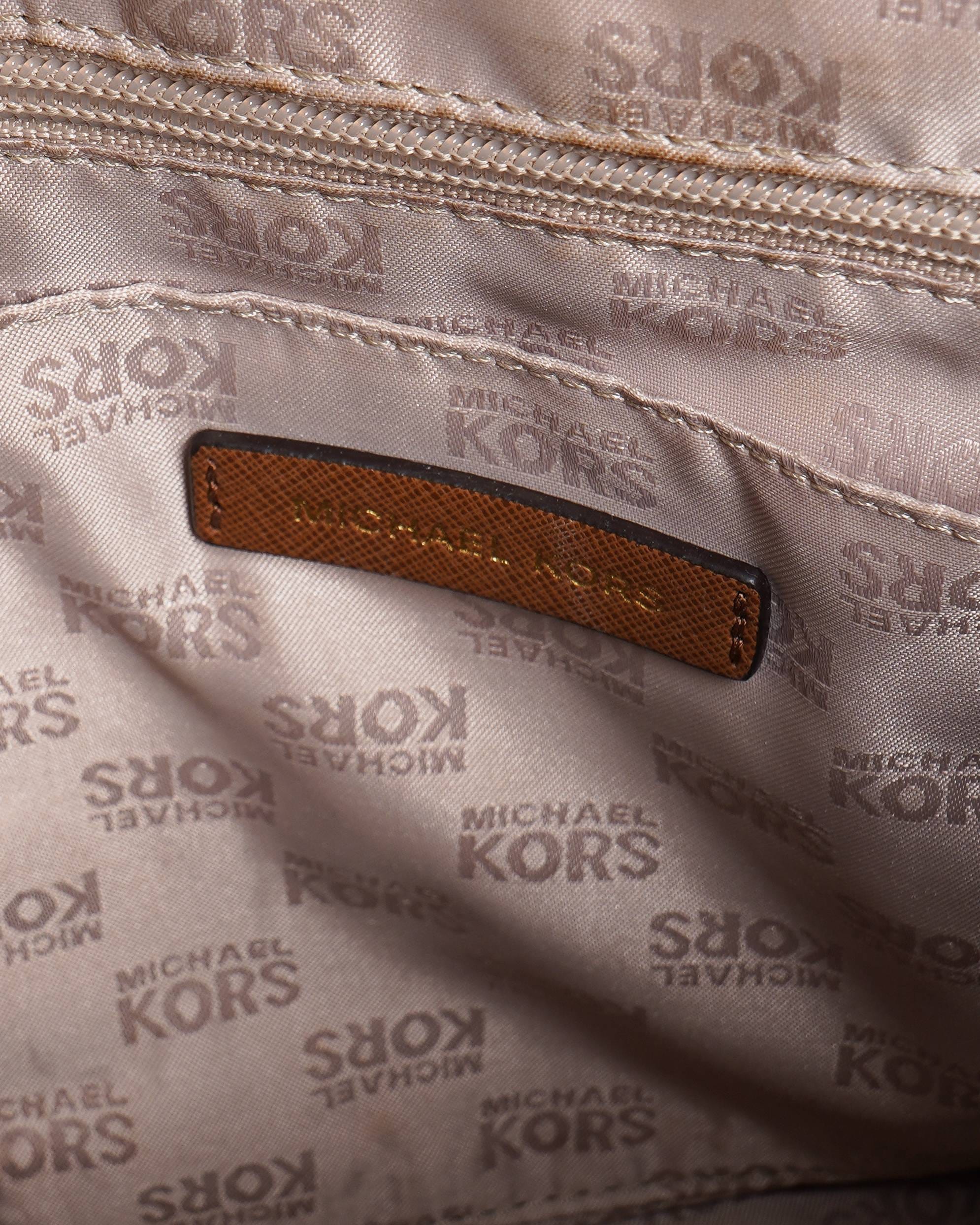 Michael Kors Saffiano Leather Shoulder Bag In Brown