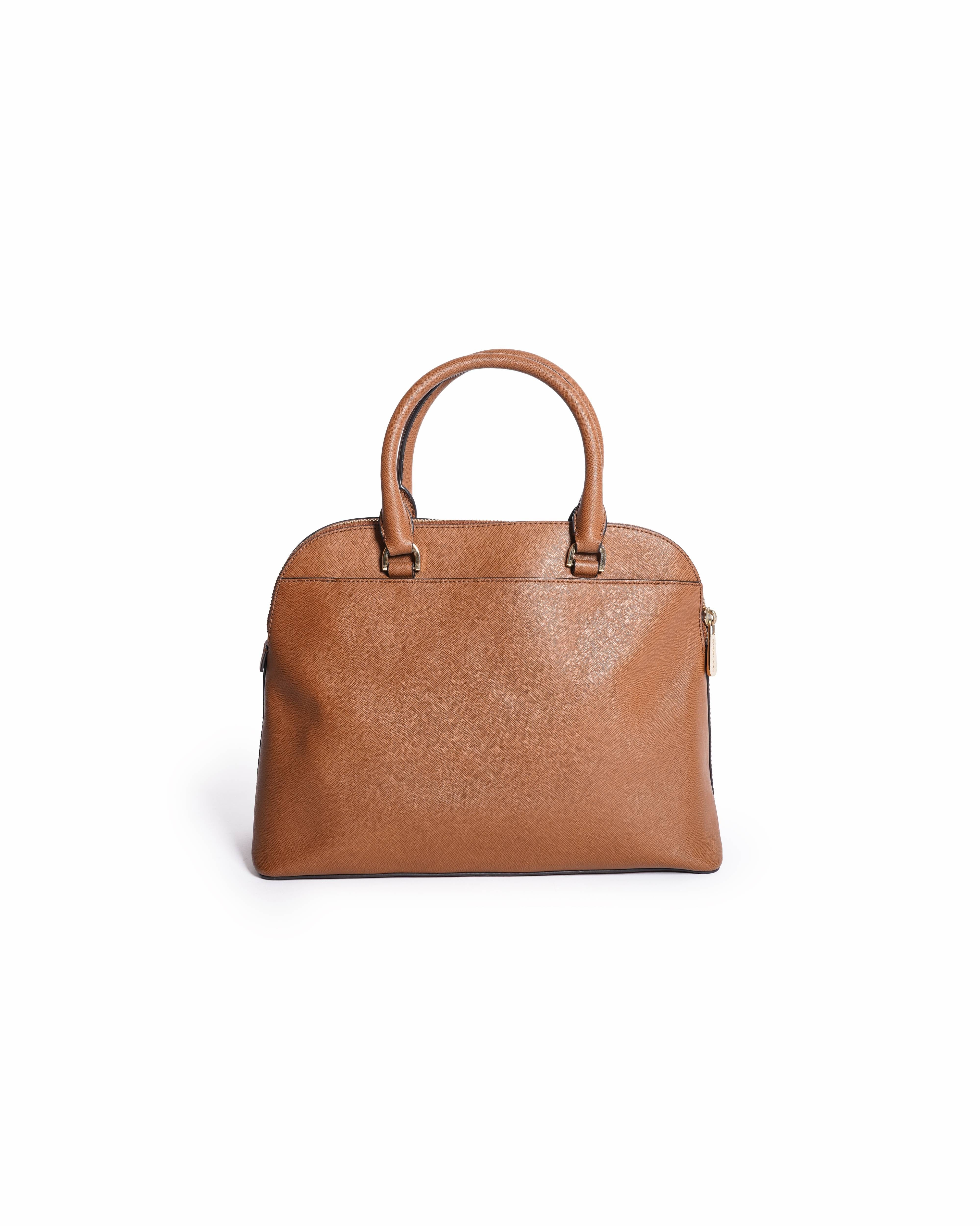 Michael Kors Saffiano Leather Shoulder Bag In Brown