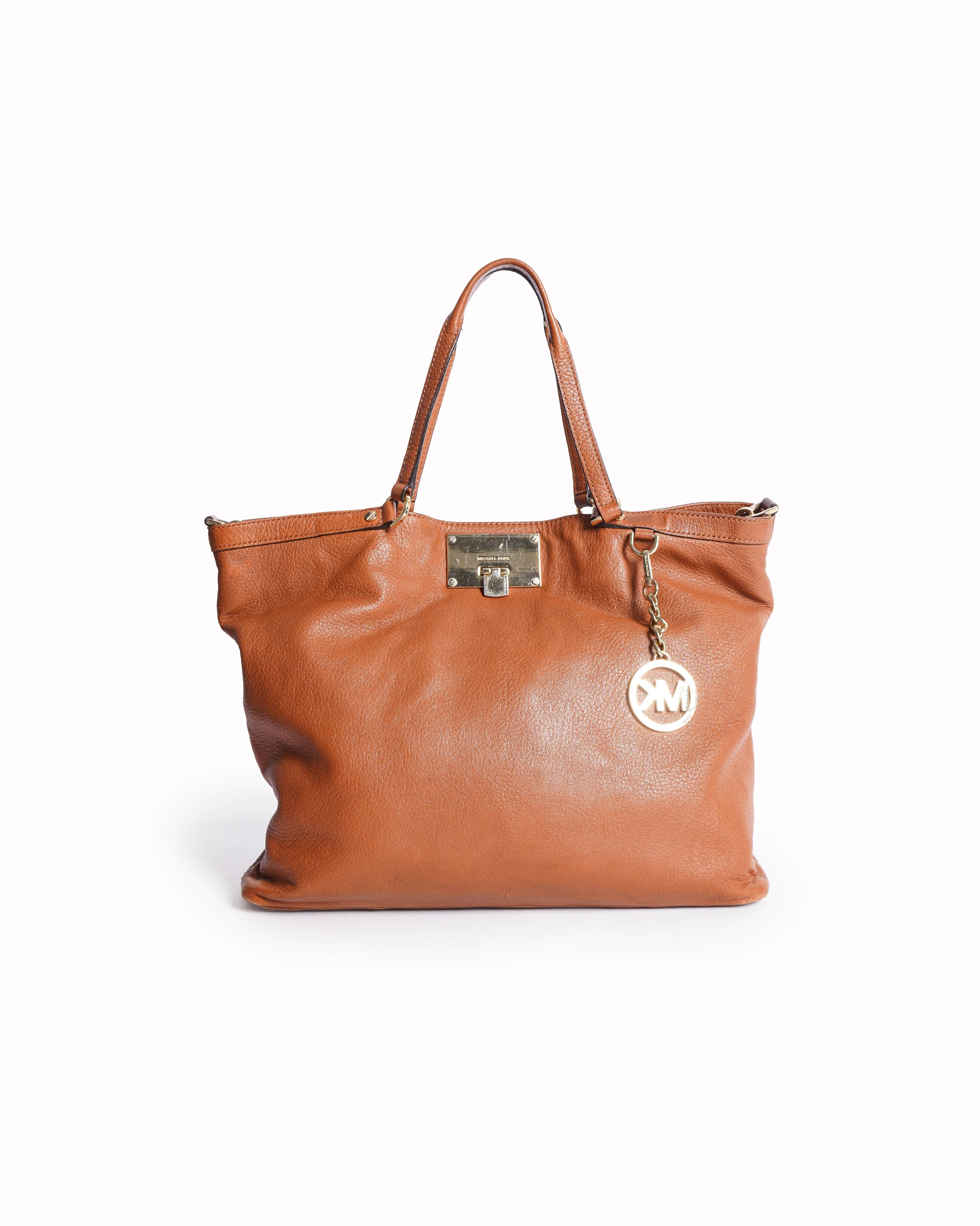 Michael kors brown leather chain shoulder bag