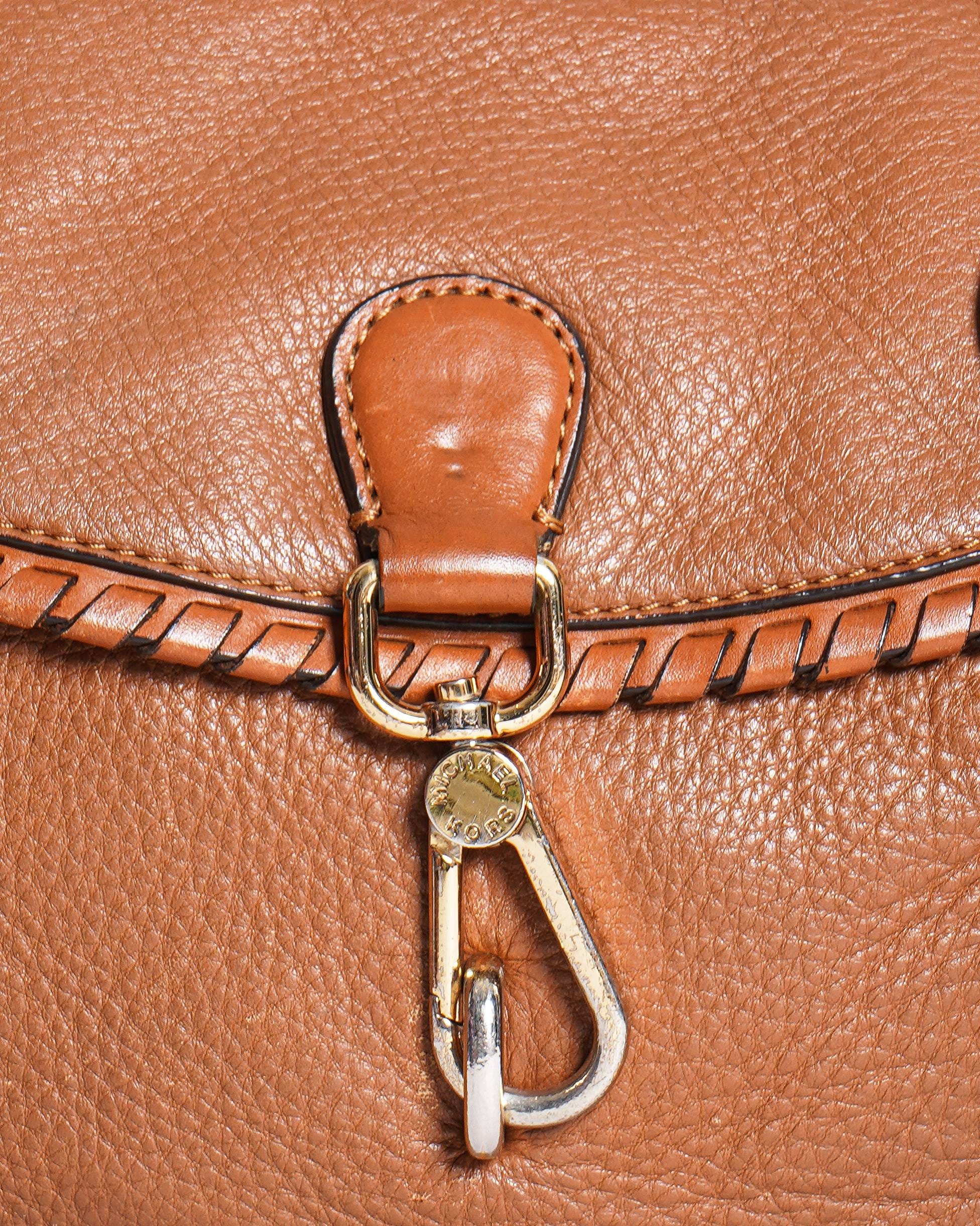 Michael Kors Pebbled Leather Shoulder Bag In Brown