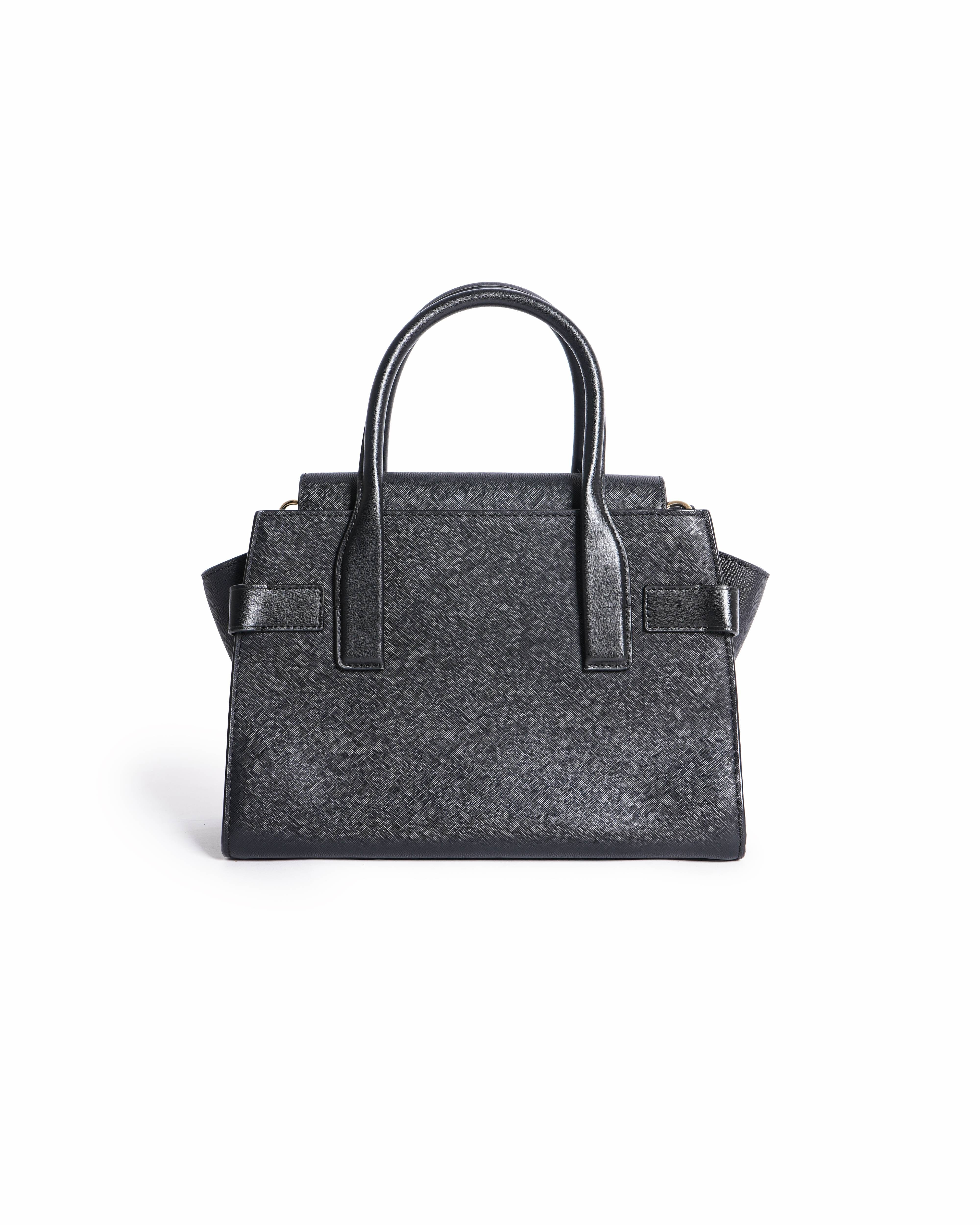 Michael Kors Carmen Satchel With Detachable Strap In Black