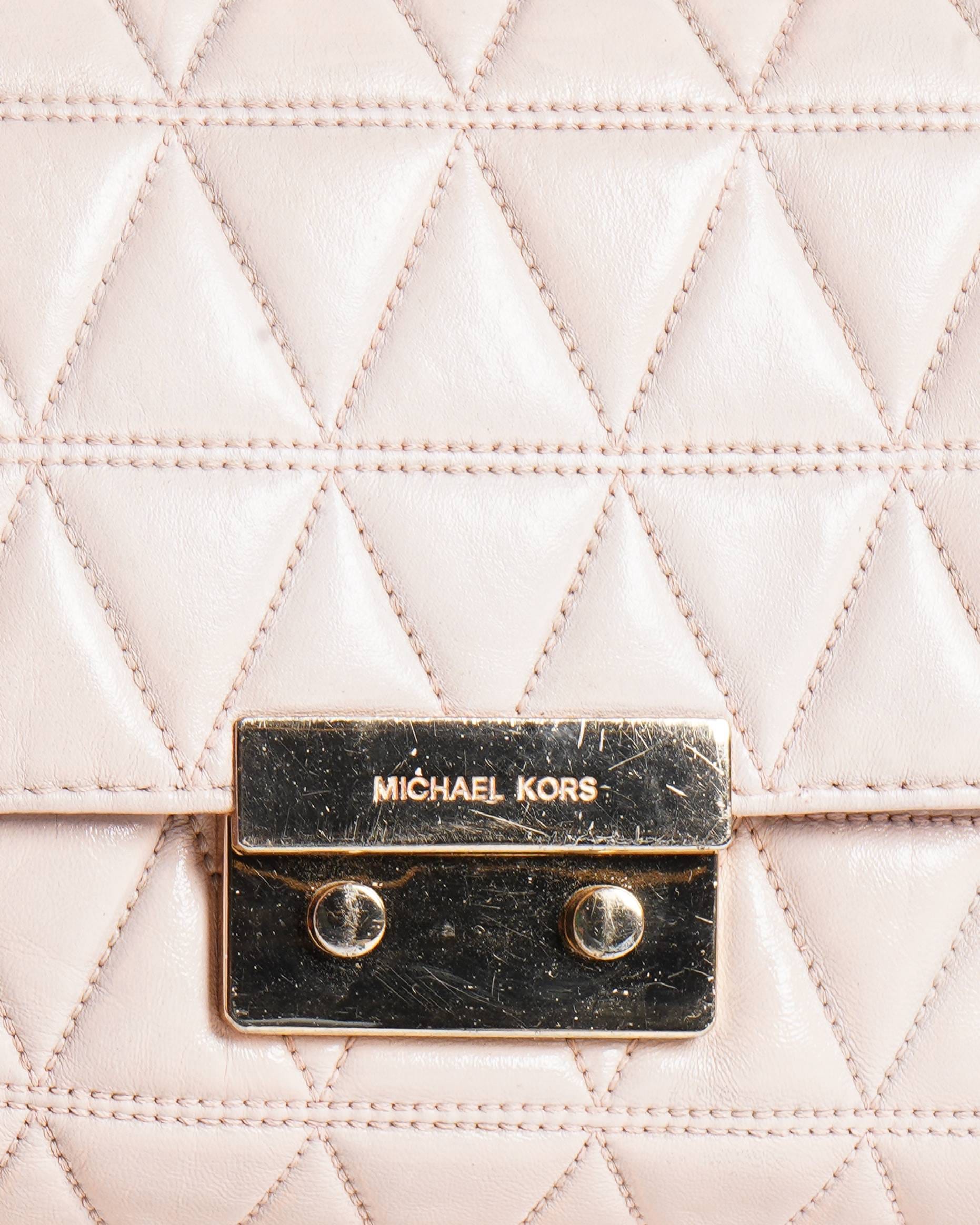 Michael Kors pink quilted shoulder bag