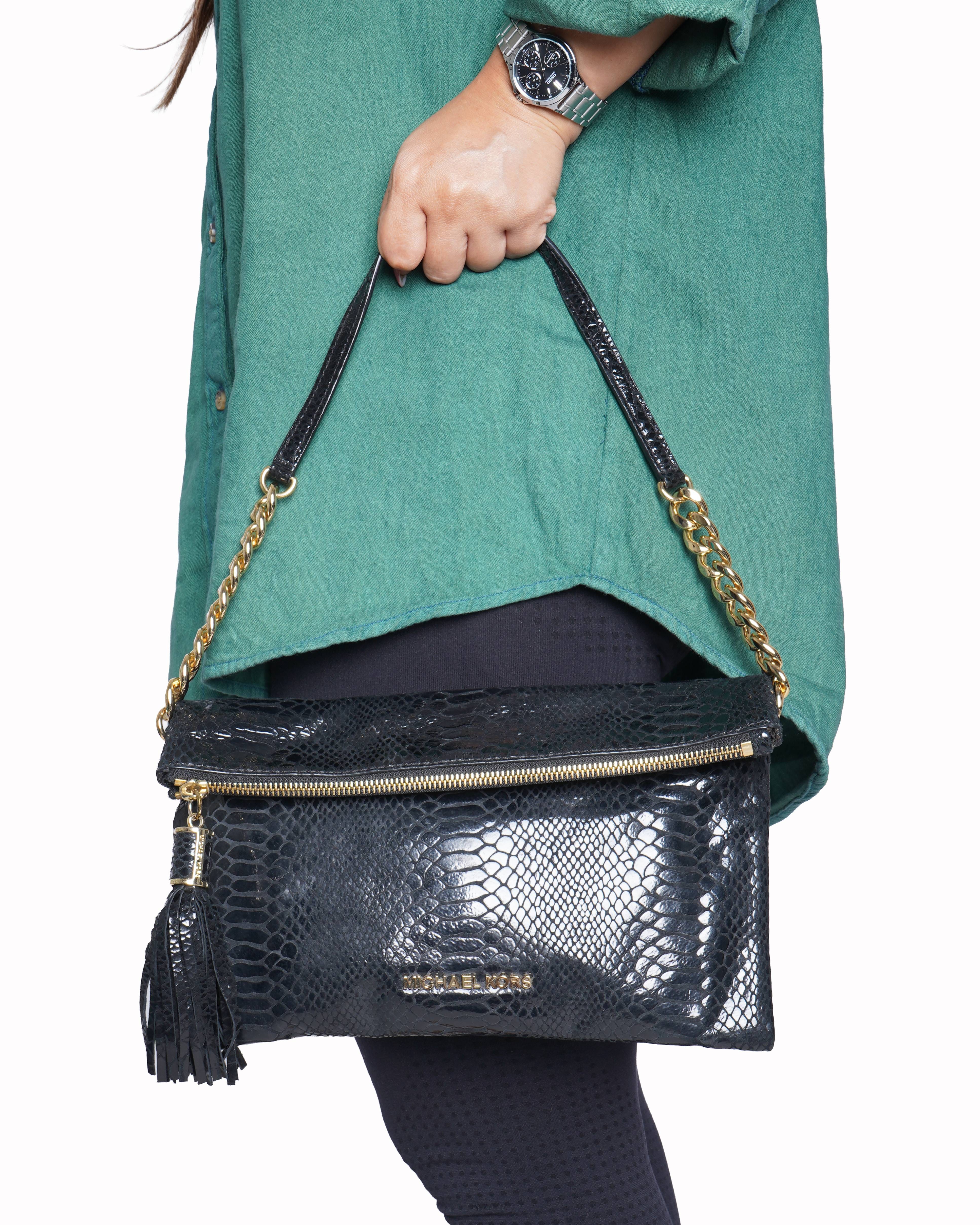 Michael Kors Python - Embossed Leather Shoulder Bag