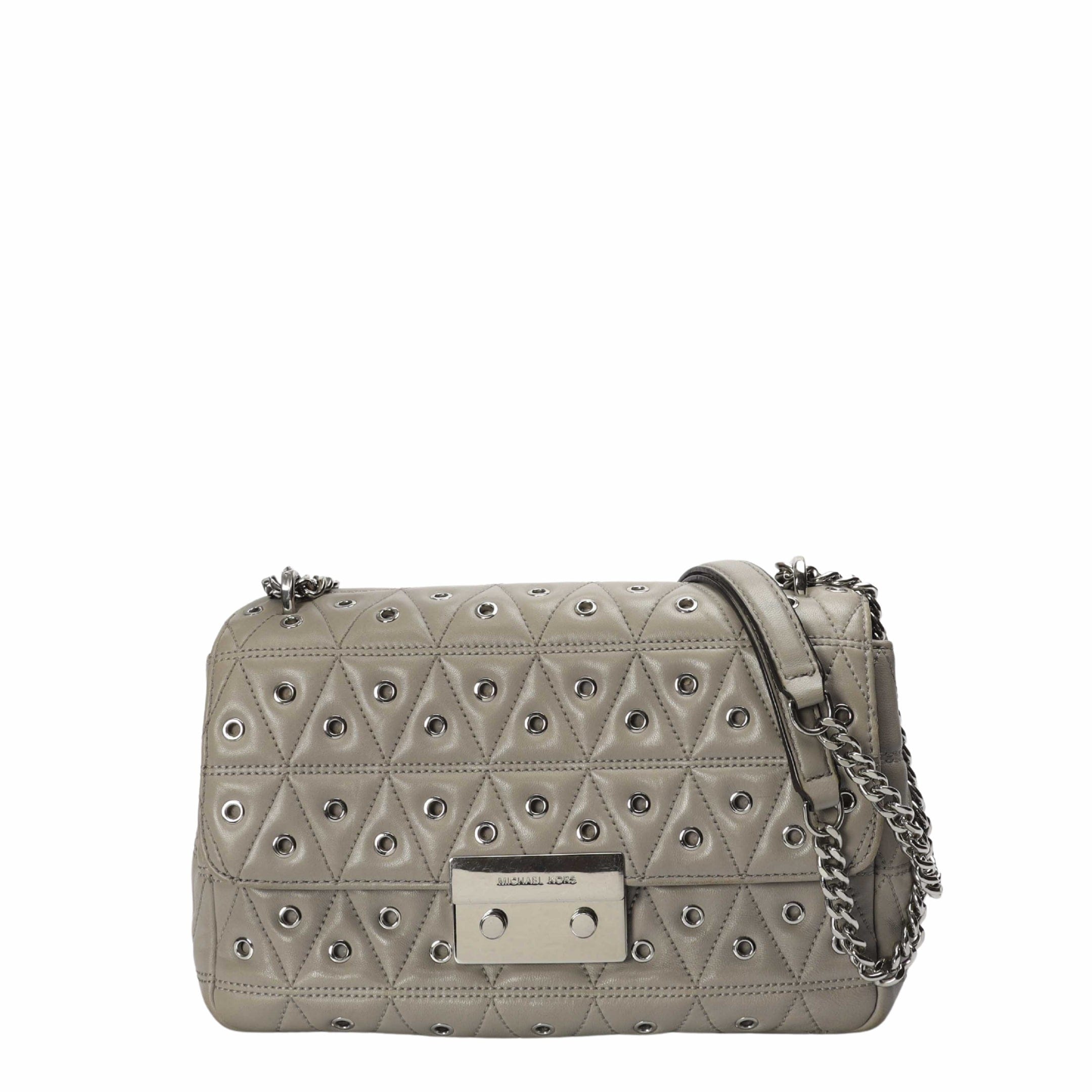 Michael Kors Micheal Kors Sloan Grey Quilted Rings Shoulder Bag