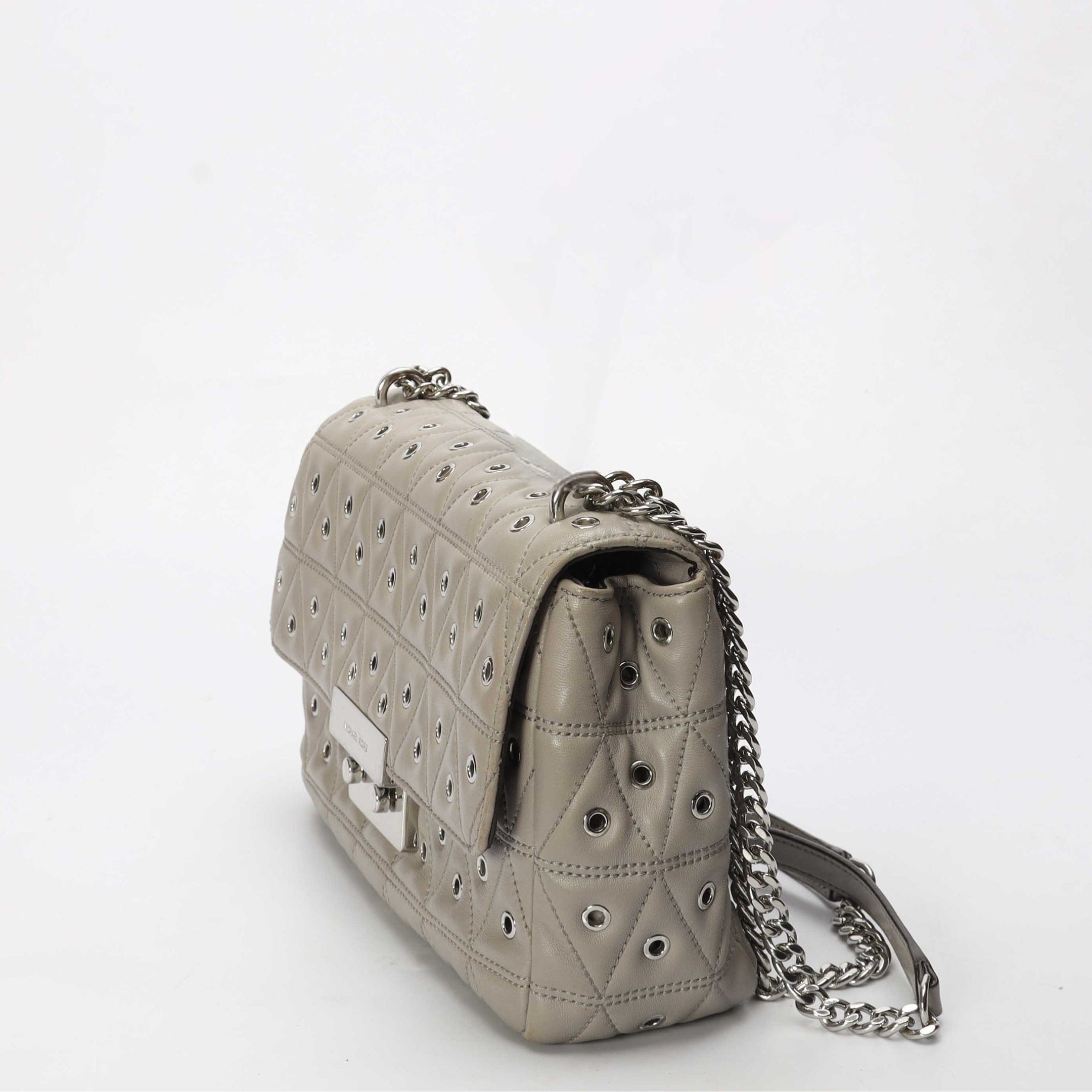 Michael Kors Micheal Kors Sloan Grey Quilted Rings Shoulder Bag