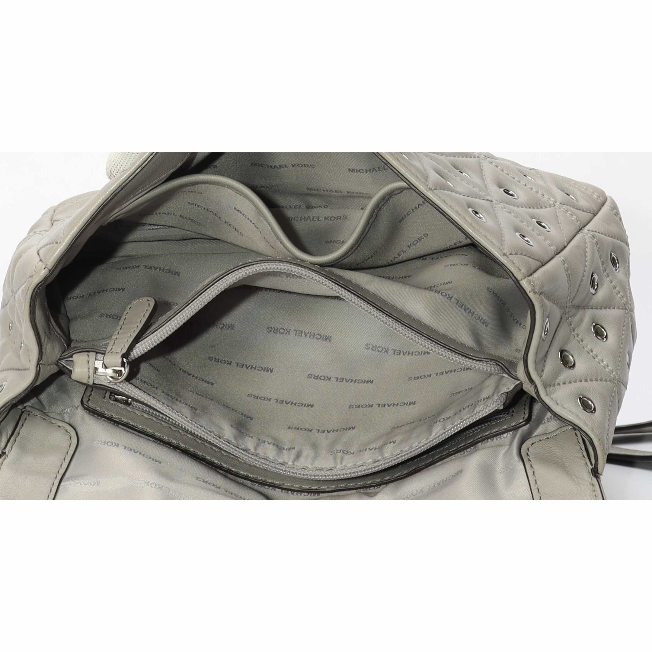 Michael Kors Micheal Kors Sloan Grey Quilted Rings Shoulder Bag