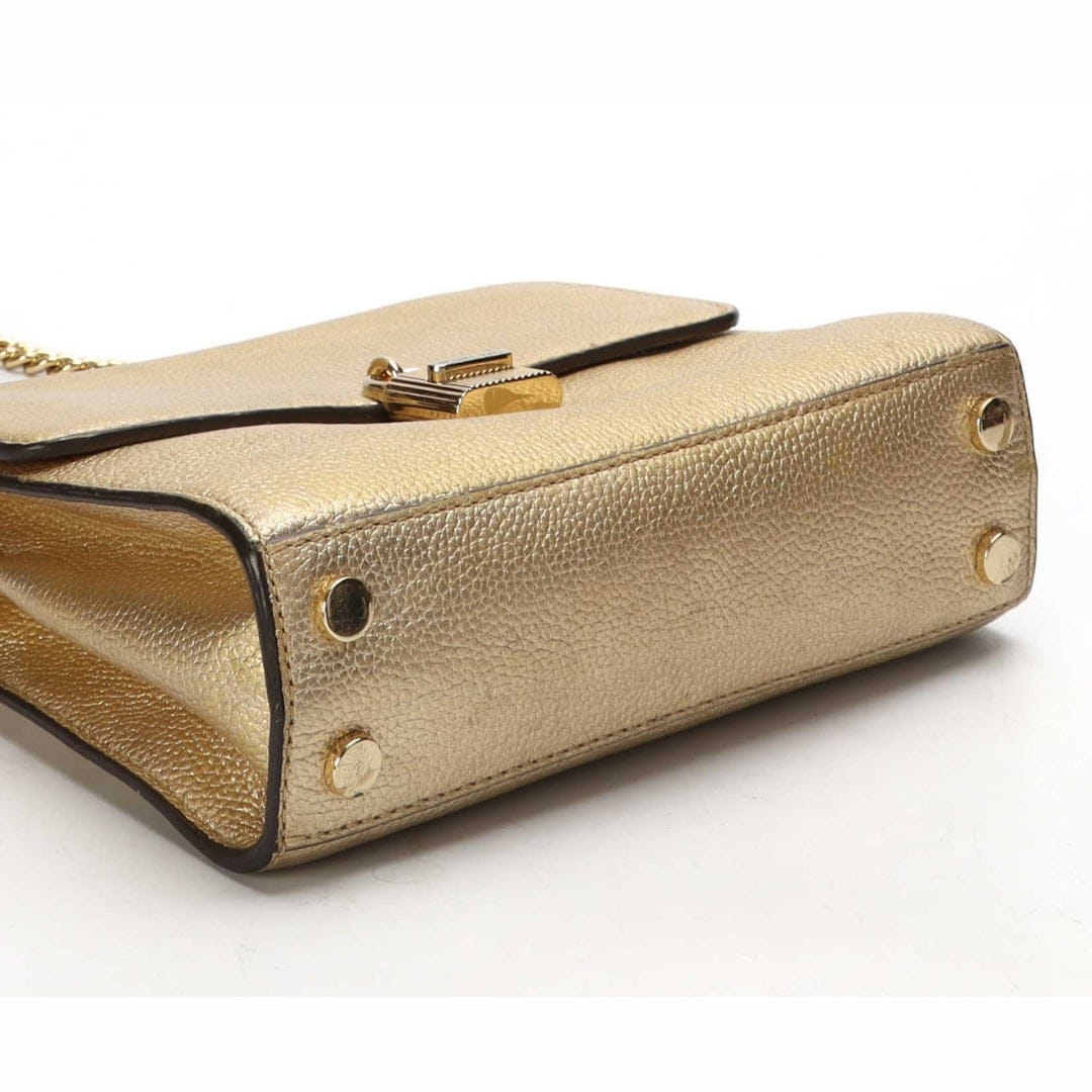 Michael Kors Gold Metallic Chain Shoulder Bag