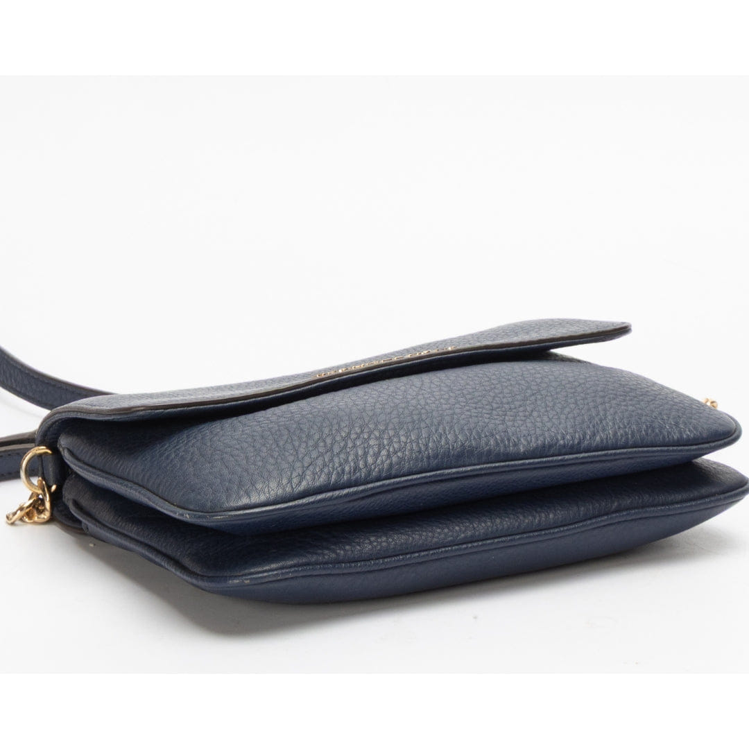 Michael Kors Blue Jet Set Flap Cross Body Bag