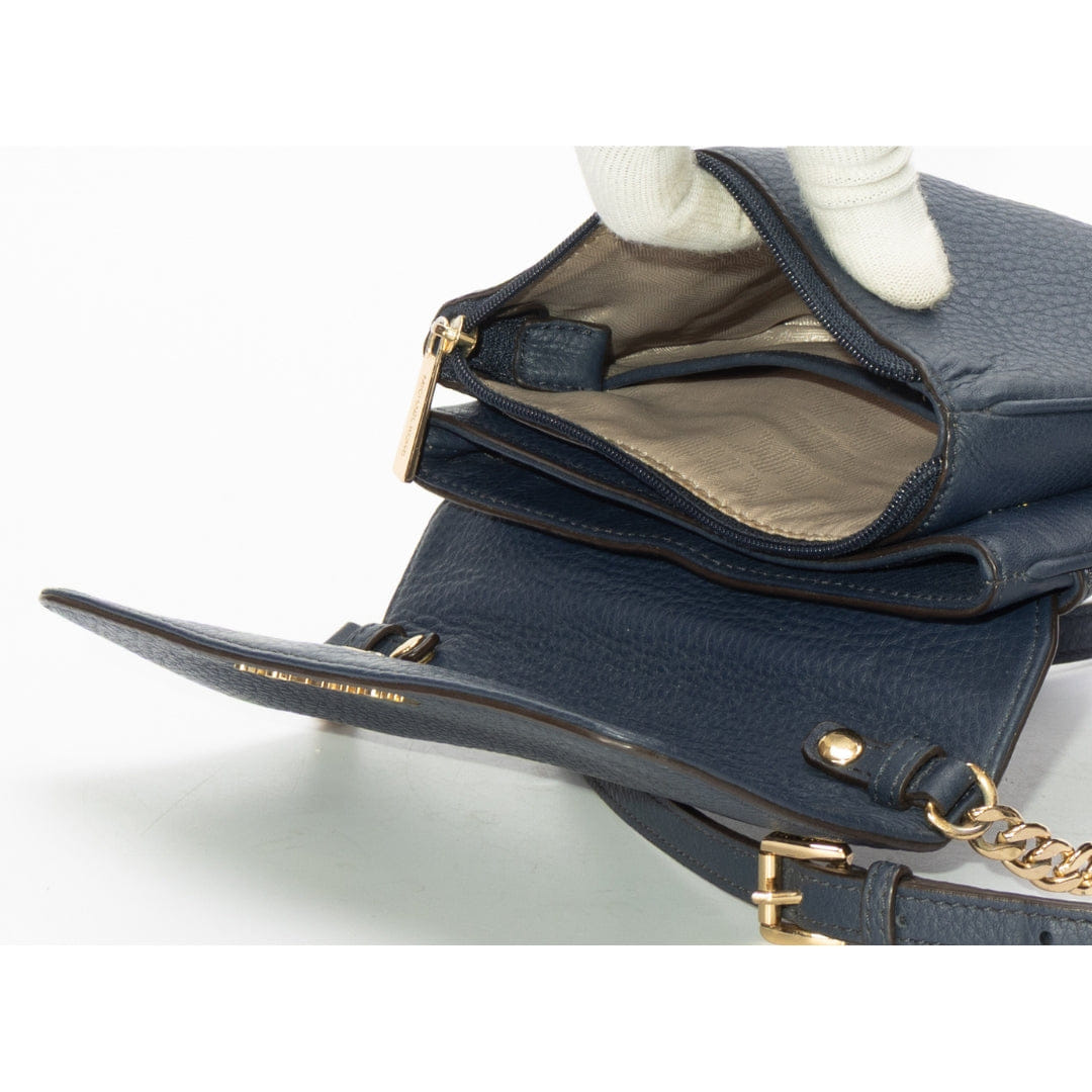 Michael Kors Blue Jet Set Flap Cross Body Bag