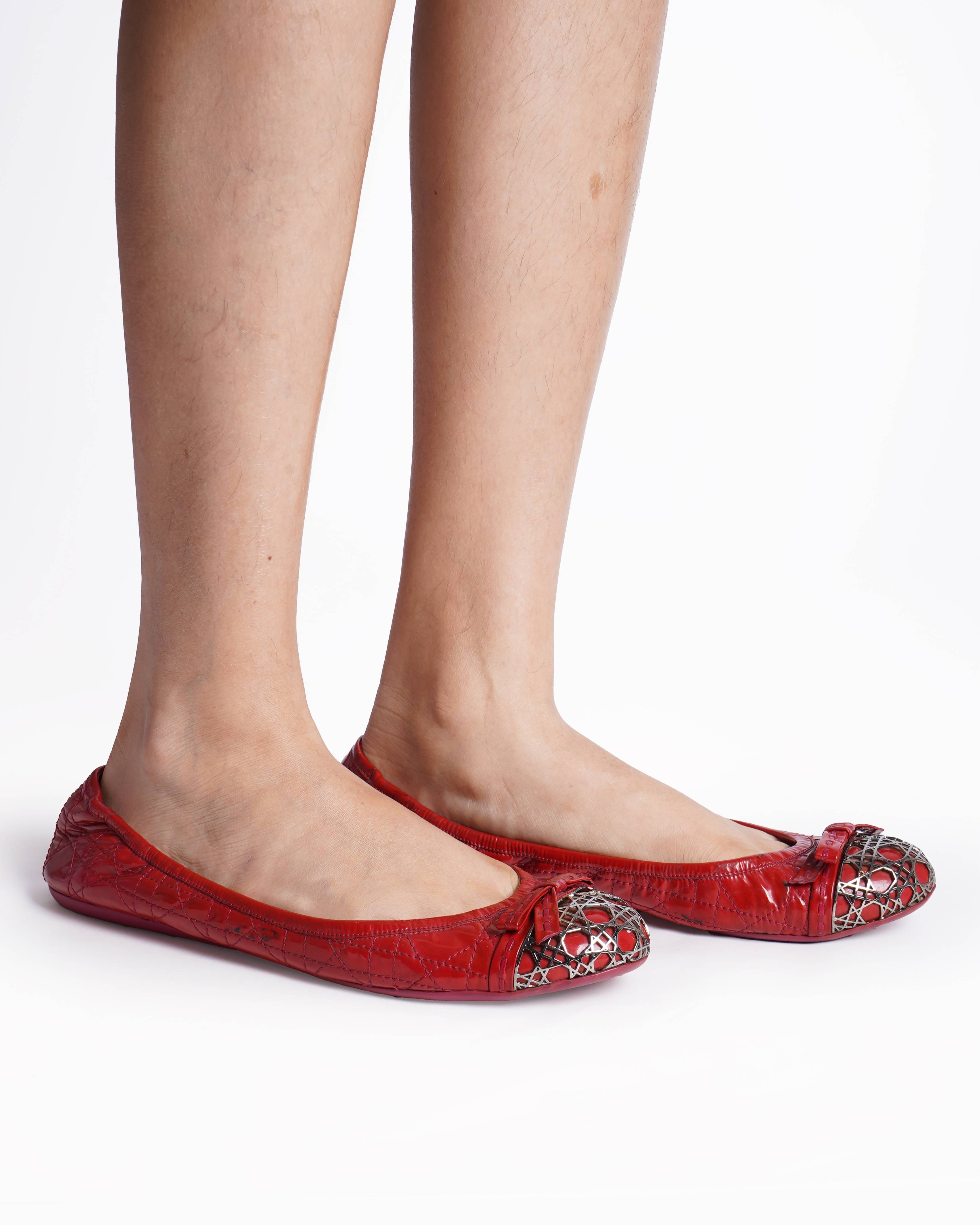 Dior Christian Dior Cannage leather icon metal cap toe
