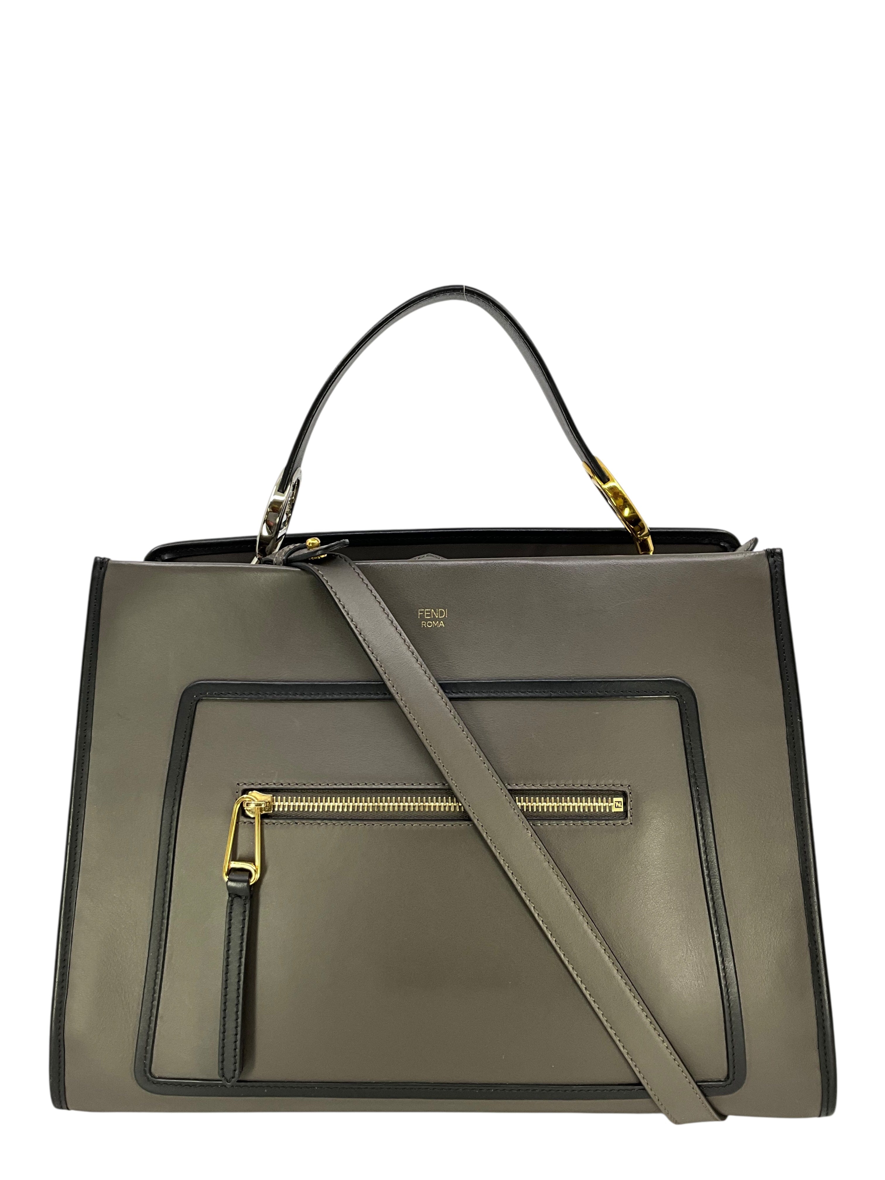 FENDI Runway Leather Medium Shopping Tote