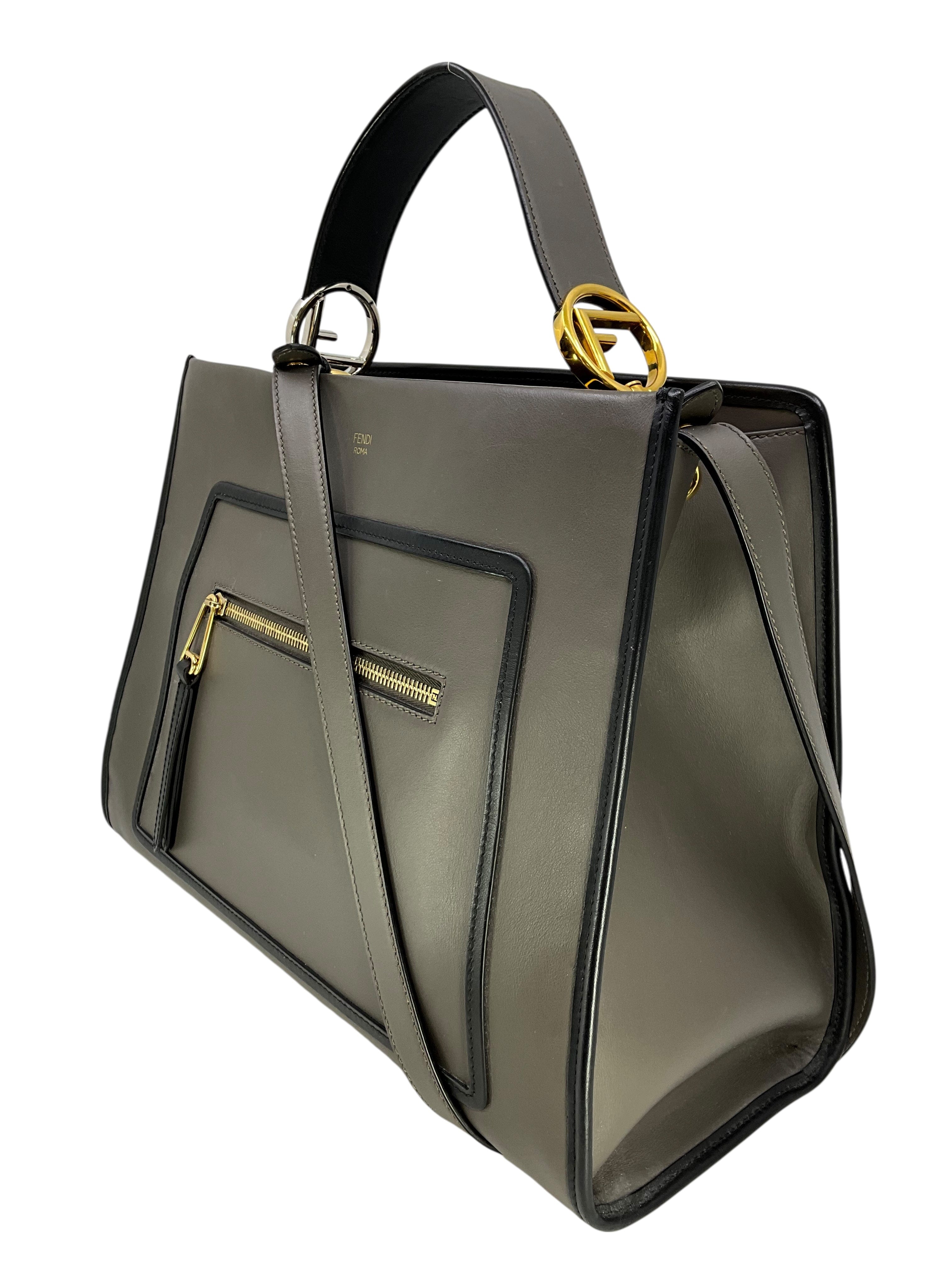FENDI Runway Leather Medium Shopping Tote