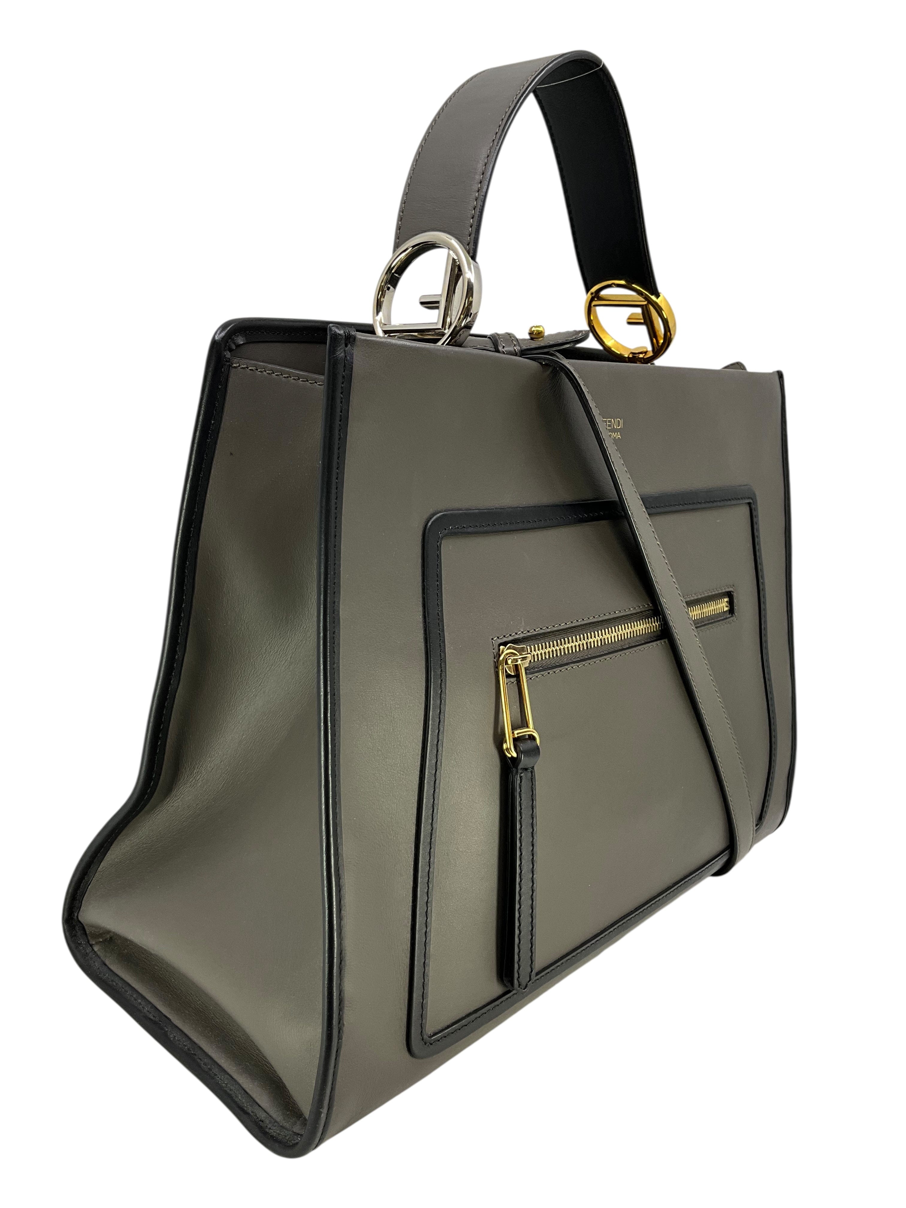 FENDI Runway Leather Medium Shopping Tote