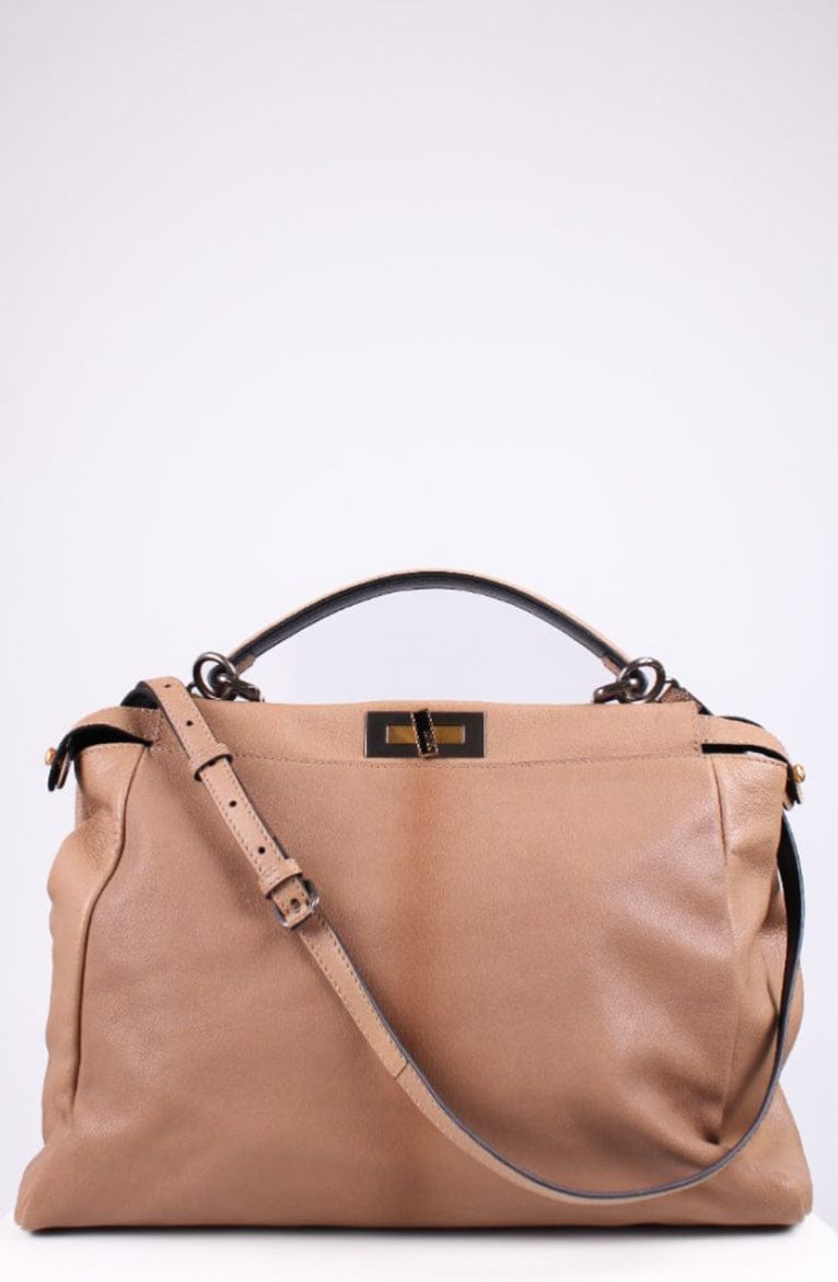 Fendi Peekaboo Tote Bag Beige