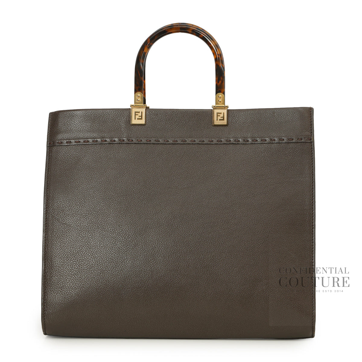 Fendi Brown Sunshine Medium Leather Tote Bag