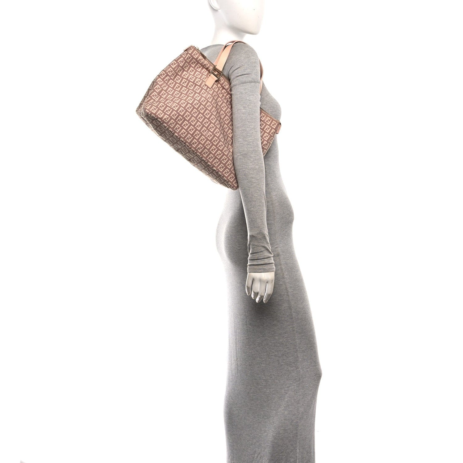 Fendi Zucchino Shopper Tote Pink