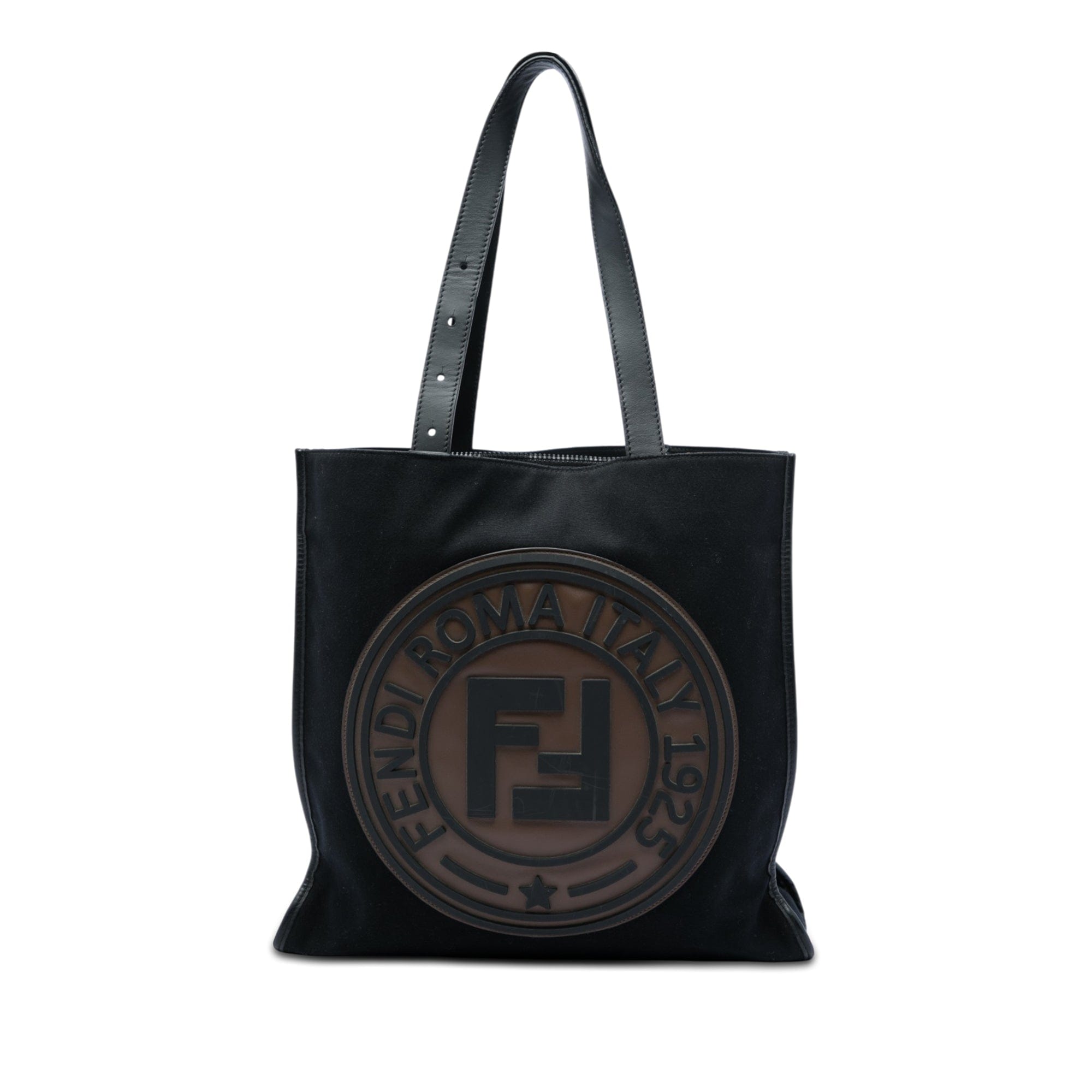 Fendi Canvas Logo Patch Tote