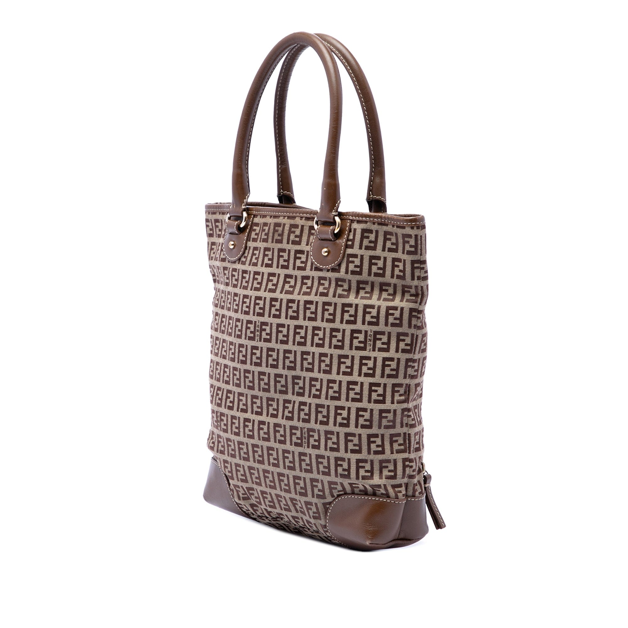 Fendi Zucchino Canvas Chef Front Pocket Shopping Tote
