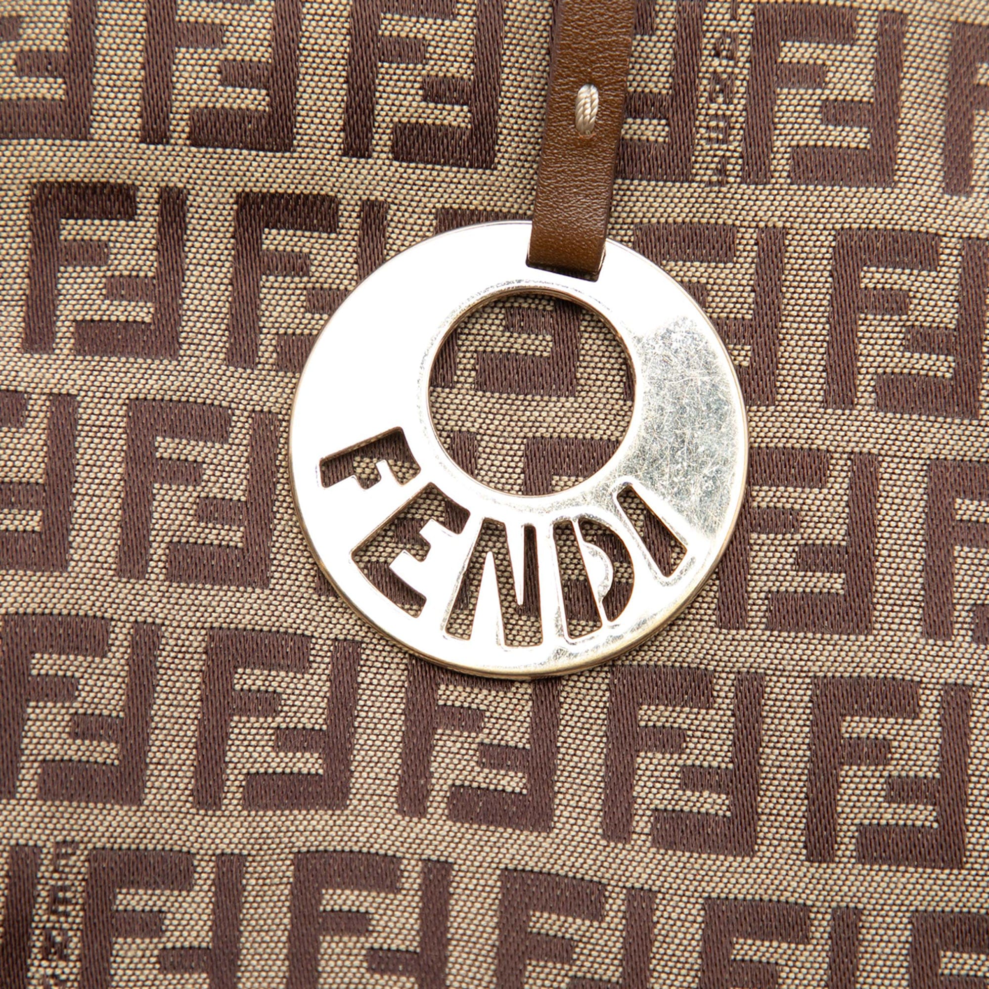 Fendi Zucchino Canvas Chef Front Pocket Shopping Tote