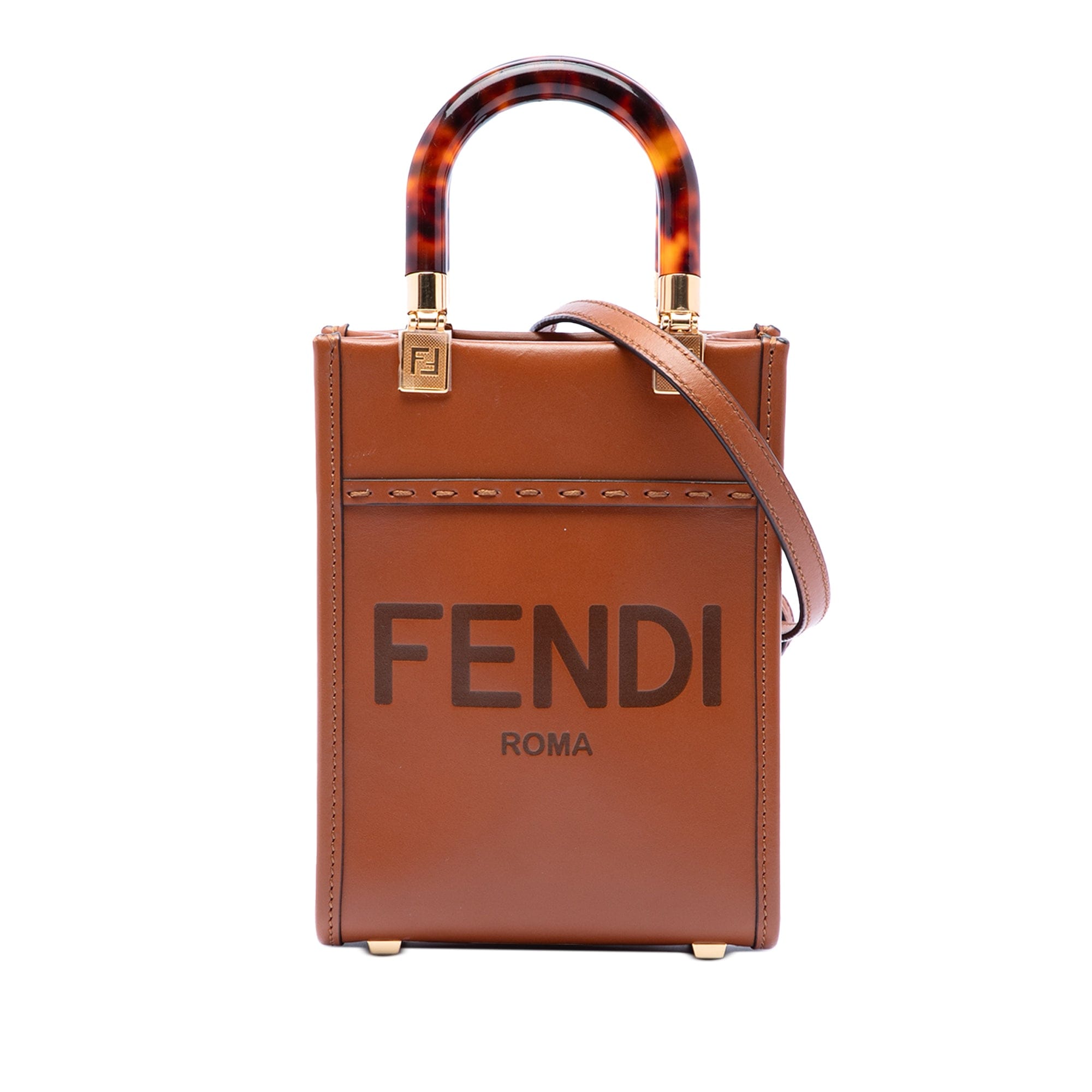 Fendi Mini Leather Sunshine Shopper Tote
