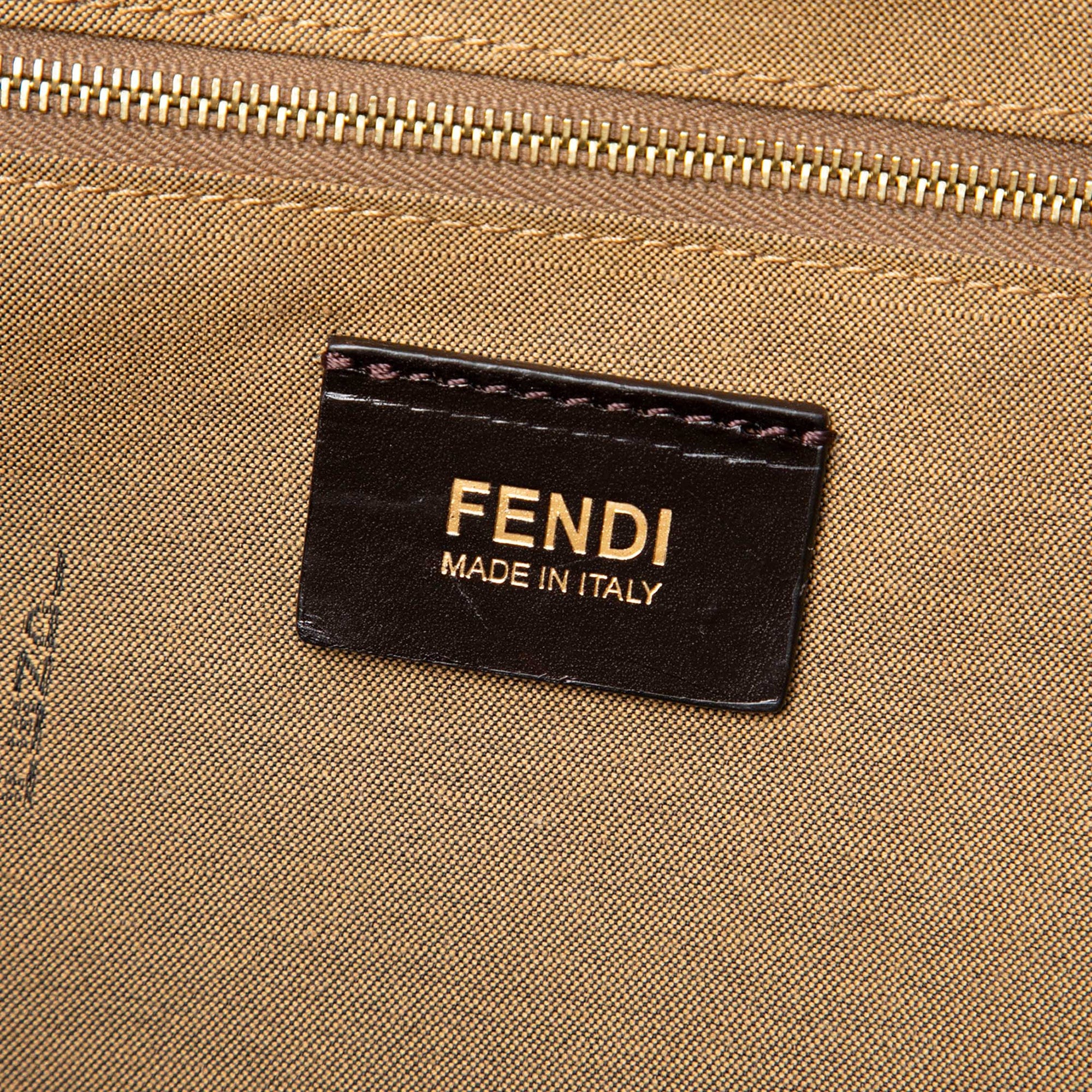 Fendi Large Zucca Canvas Ponyhair 2Jours Tote