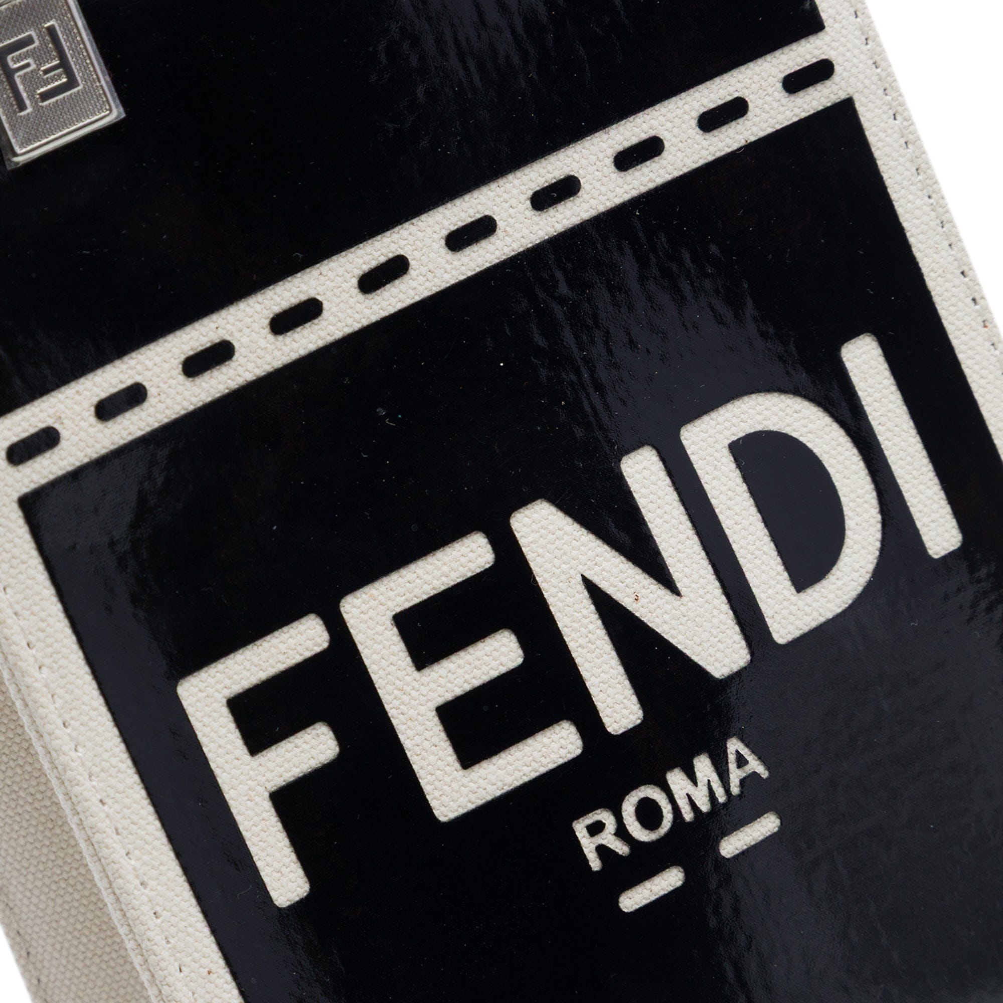 Fendi Mini Patent and Canvas Sunshine Shopper Tote