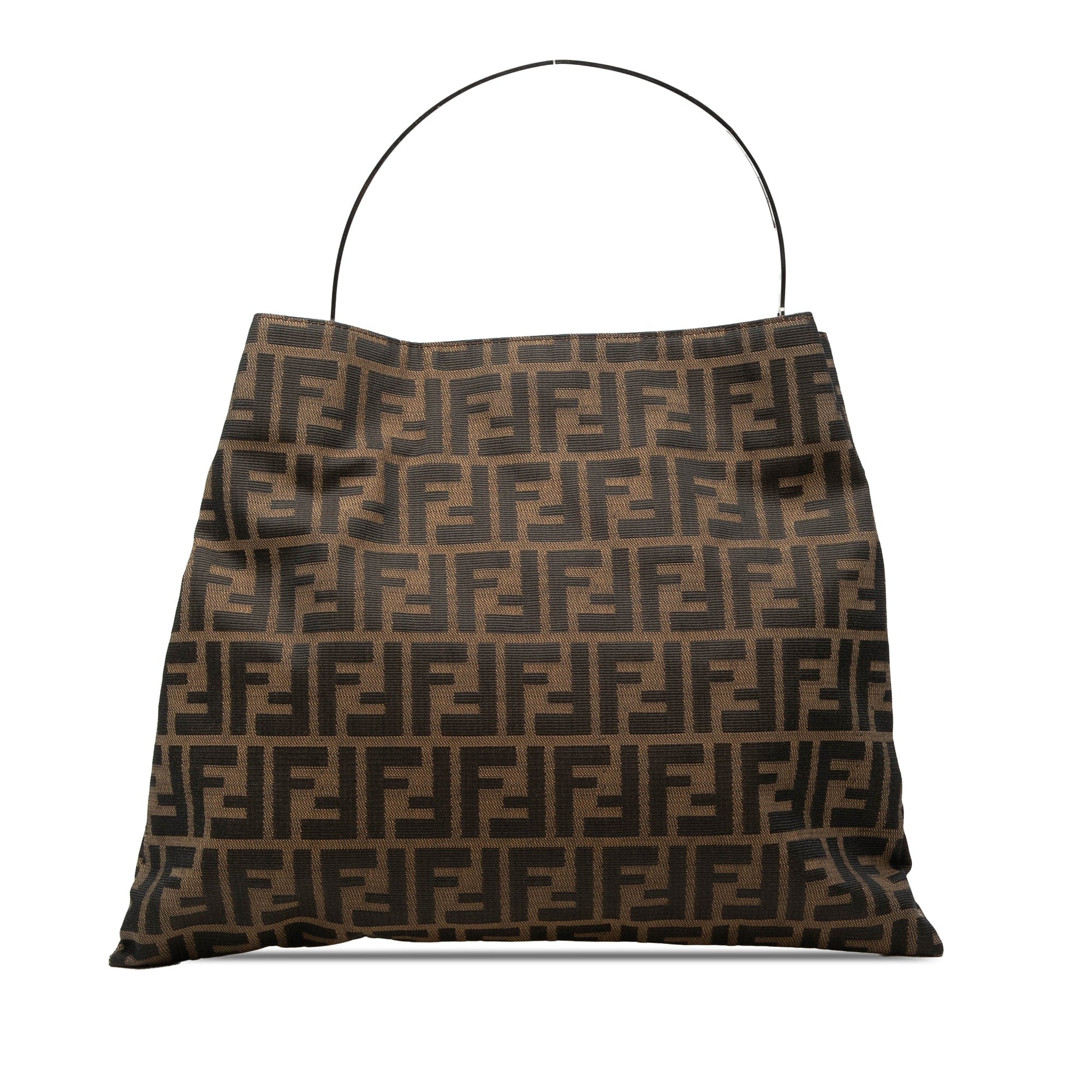 Fendi Zucca Canvas Metal Handle Tote