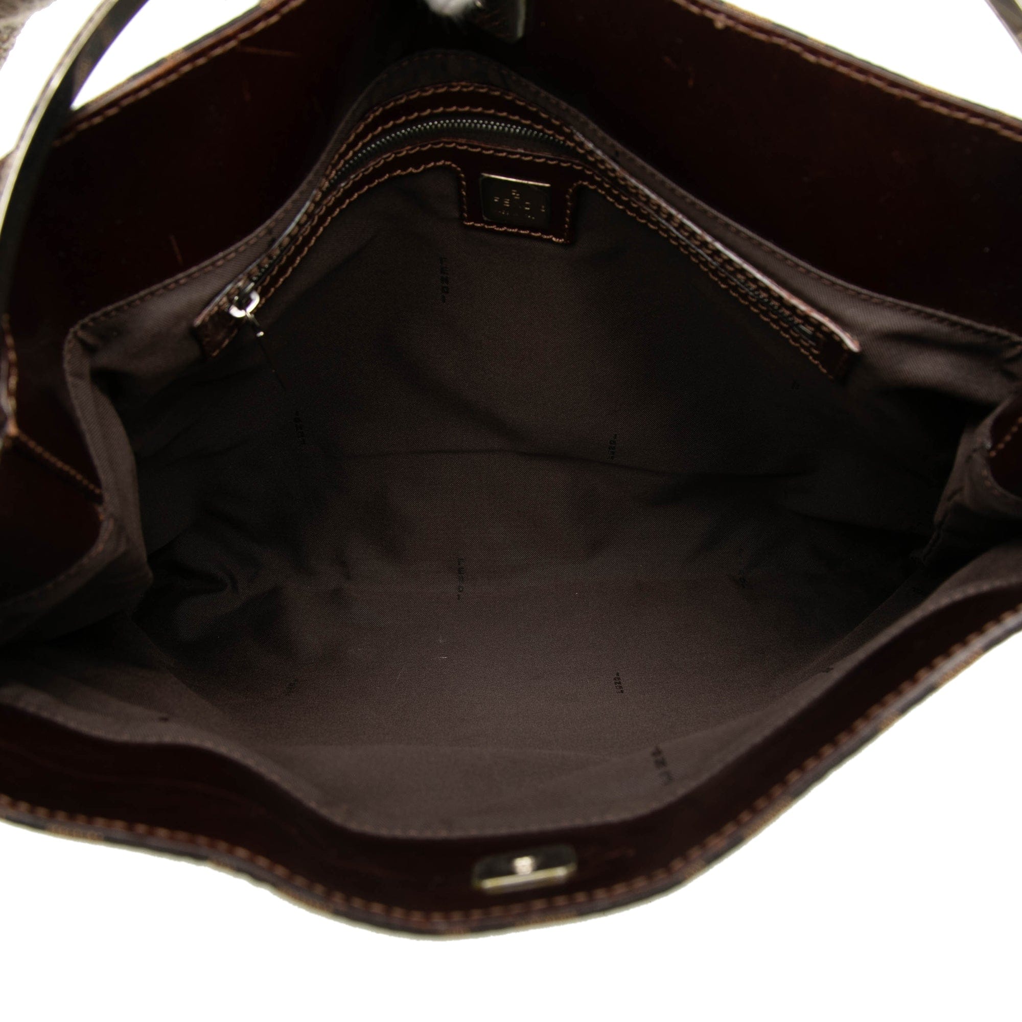 Fendi Zucca Canvas Metal Handle Tote