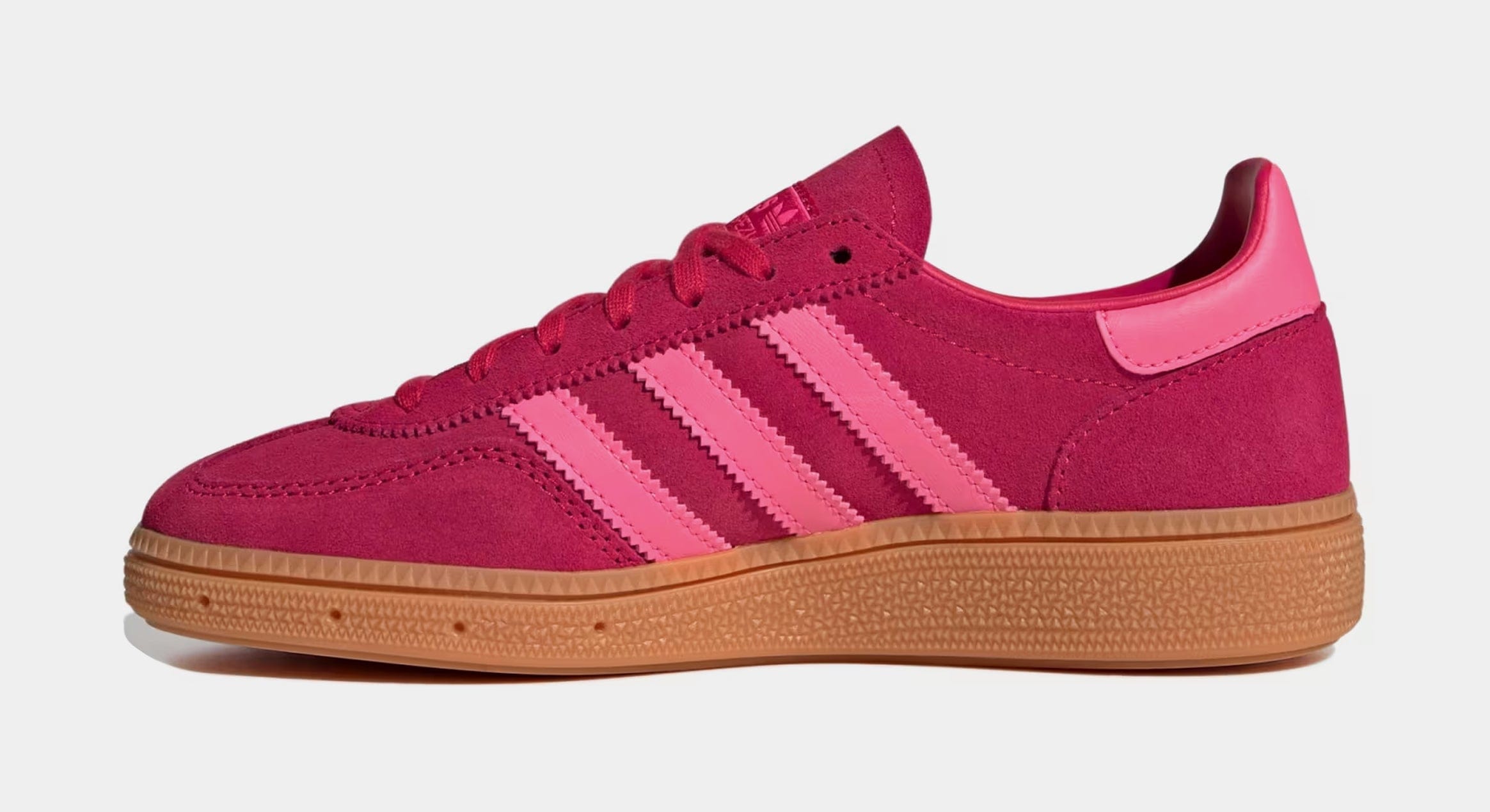 adidas Handball Spezial Grade School Lifestyle Shoes (Ruby Red/Lucid Pink/Gum)