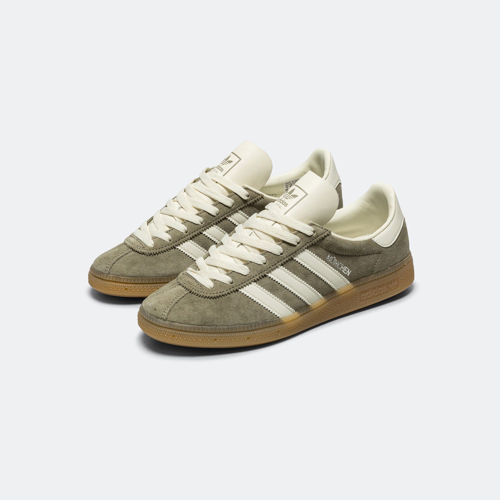 adidas Womens Muenchen - Silver Pebble/Off White - Silver Metallic