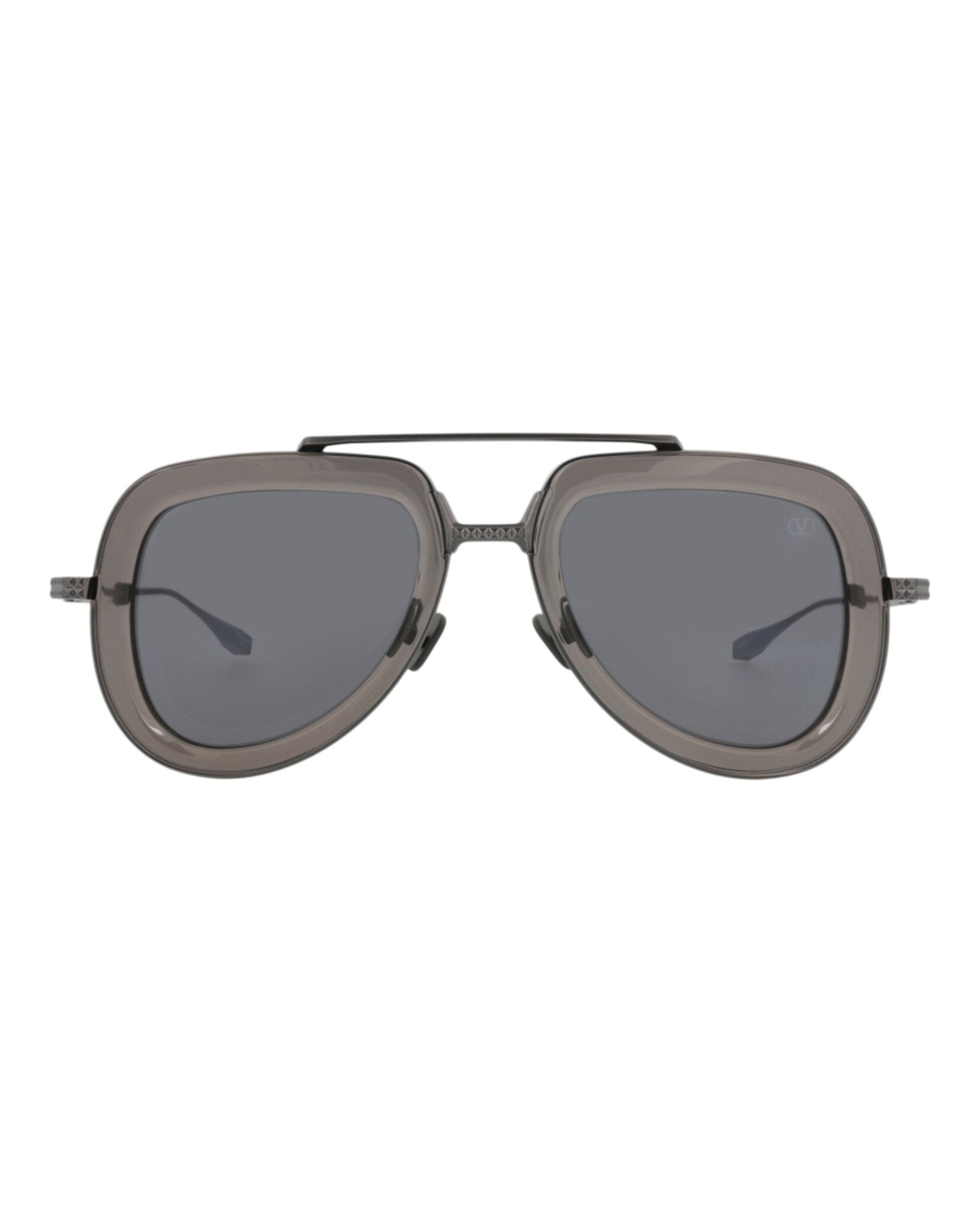 Valentino Unisex Aviator Black Black Grey Fashion Designer Eyewear